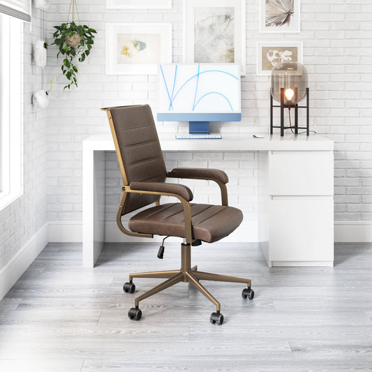 Auction Espresso Office Chair - Ornate Home