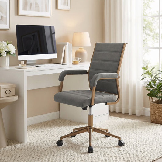 Auction Gray Office Chair - Ornate Home