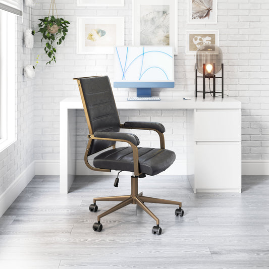Auction Vintage Black Office Chair - Ornate Home