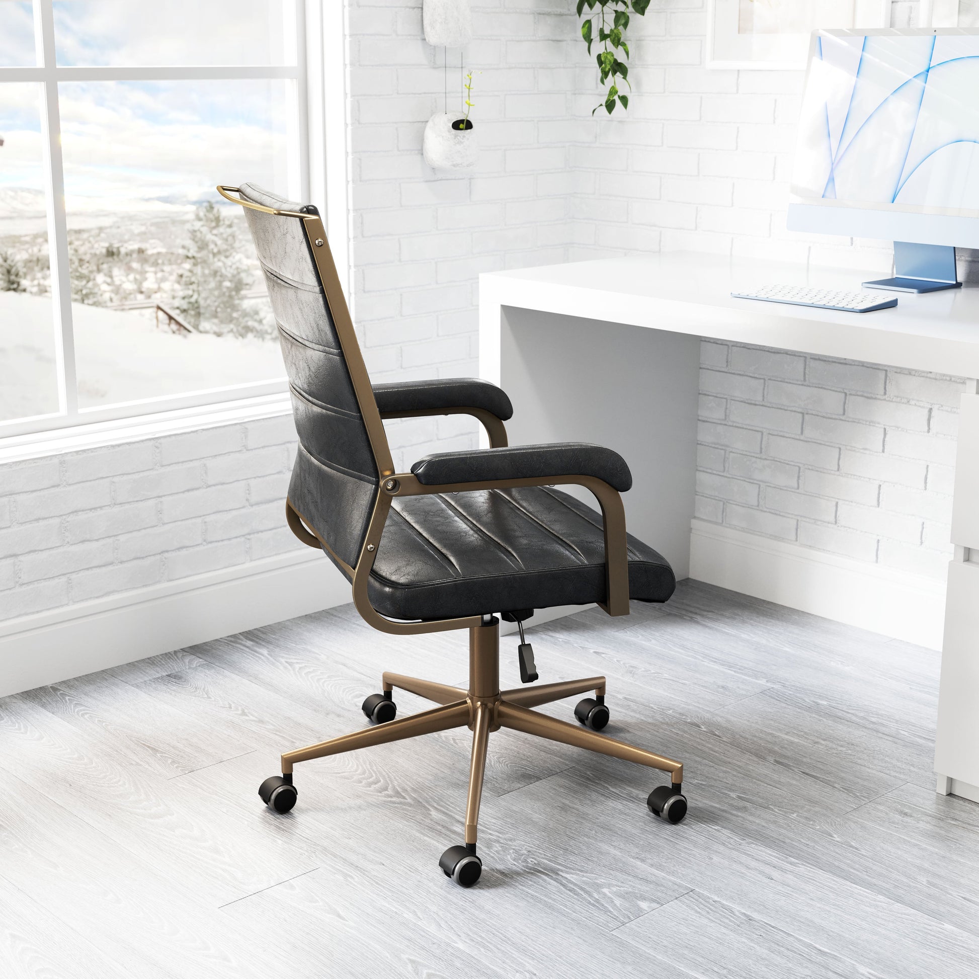 Auction Vintage Black Office Chair - Ornate Home