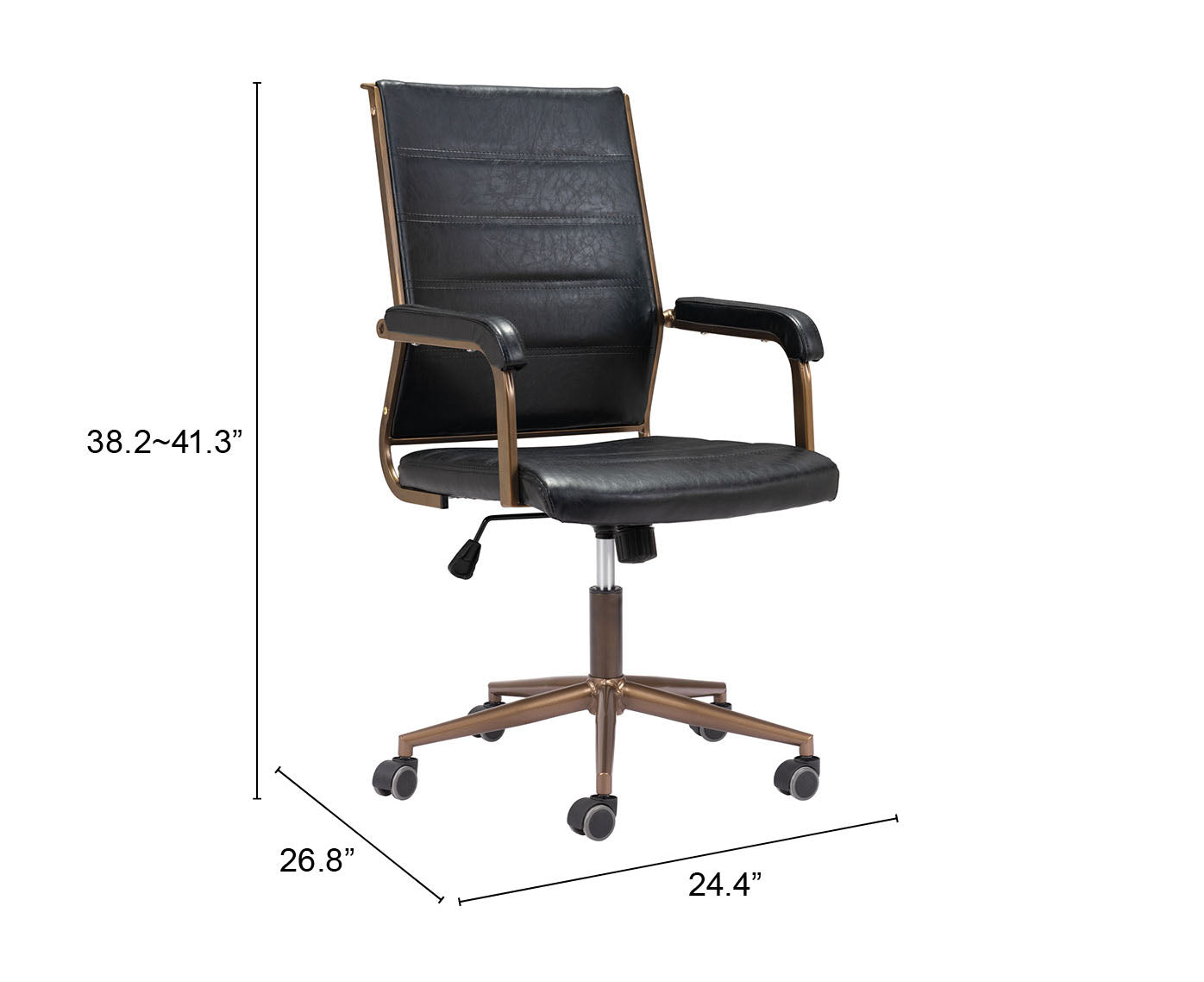 Auction Vintage Black Office Chair - Ornate Home