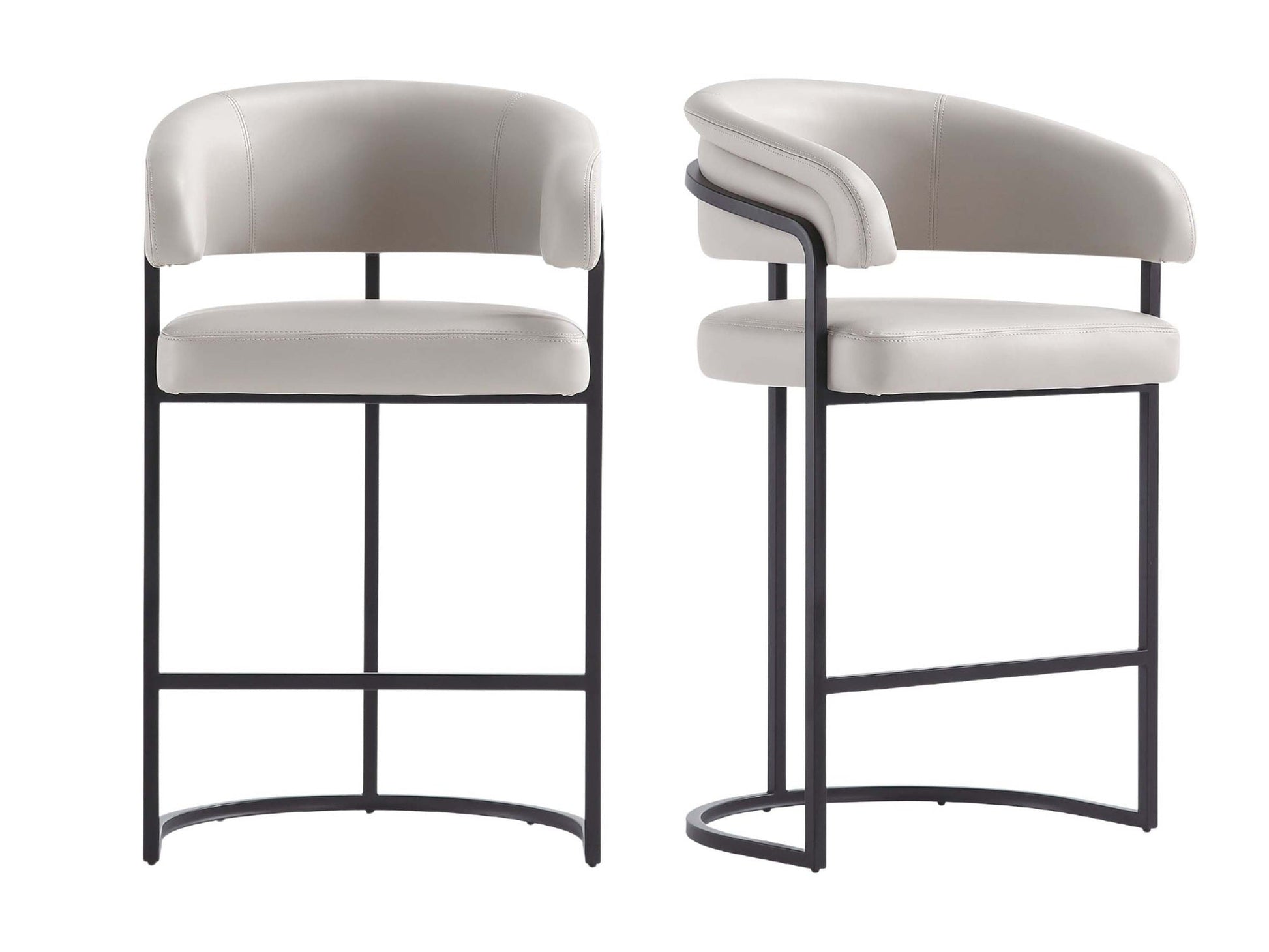 Augusta Counter Stool in Light Grey (set of 2) - Ornate Home