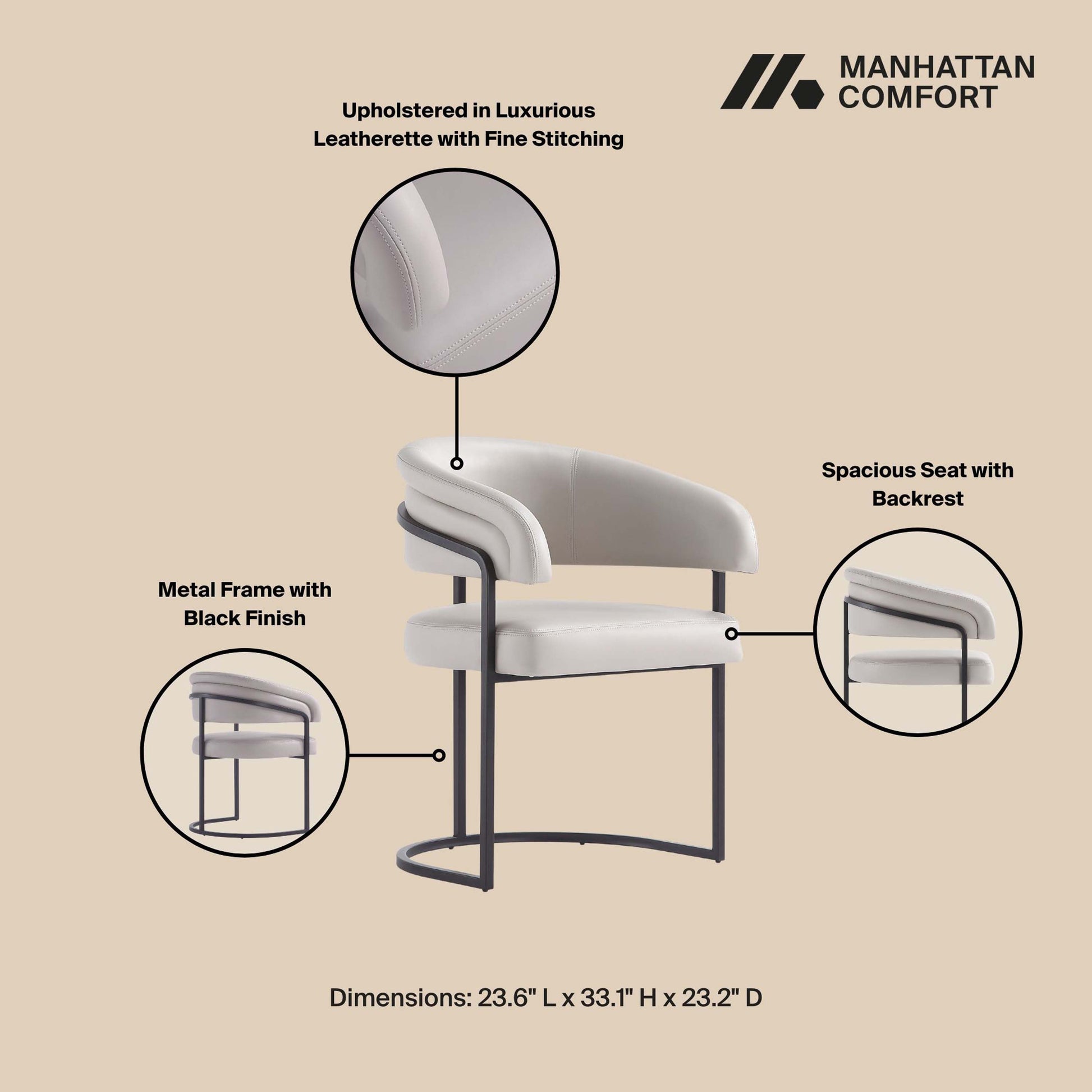 Augusta Dining Chair in Light Grey (set of 6) - Ornate Home
