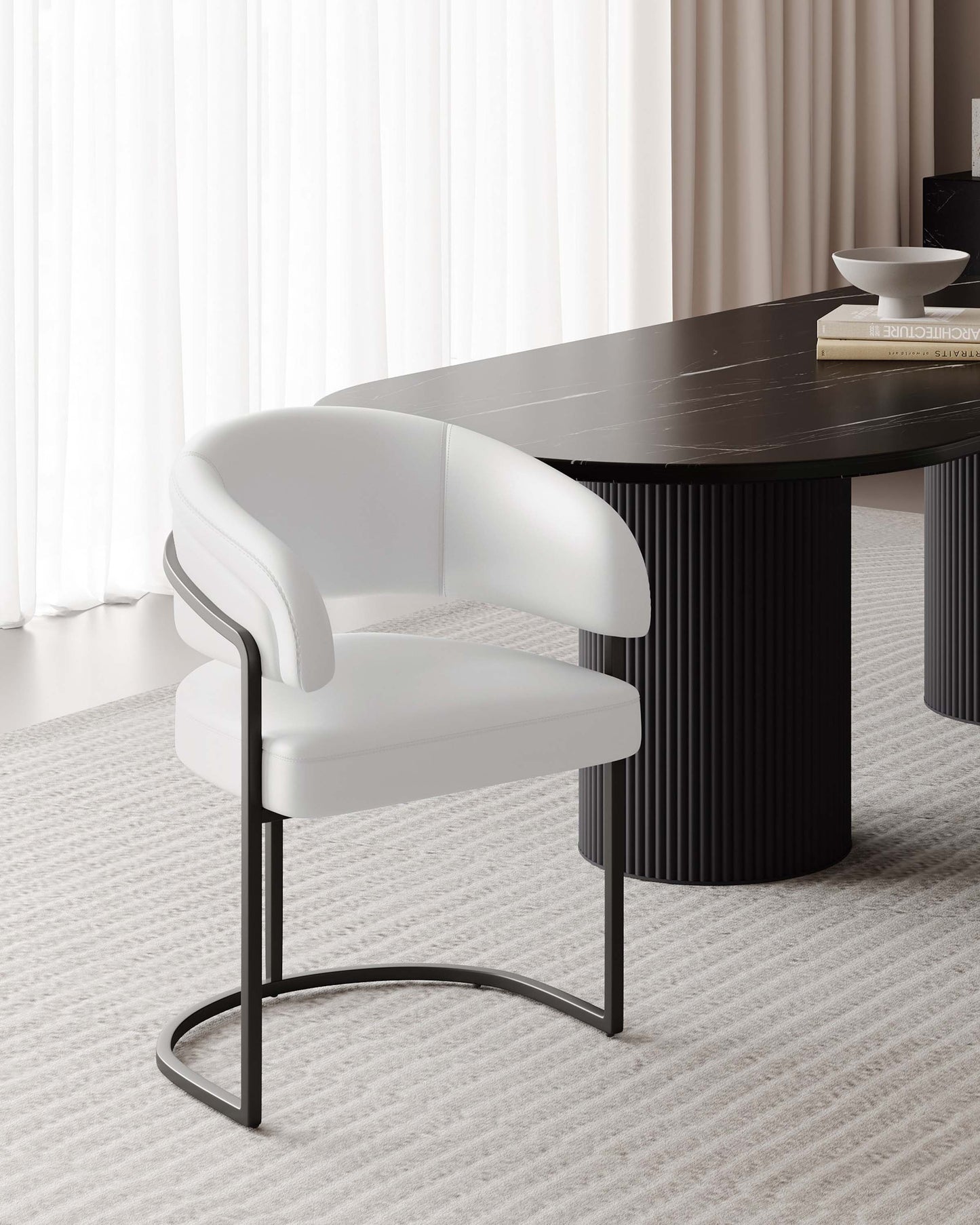 Augusta Dining Chair in White - Ornate Home