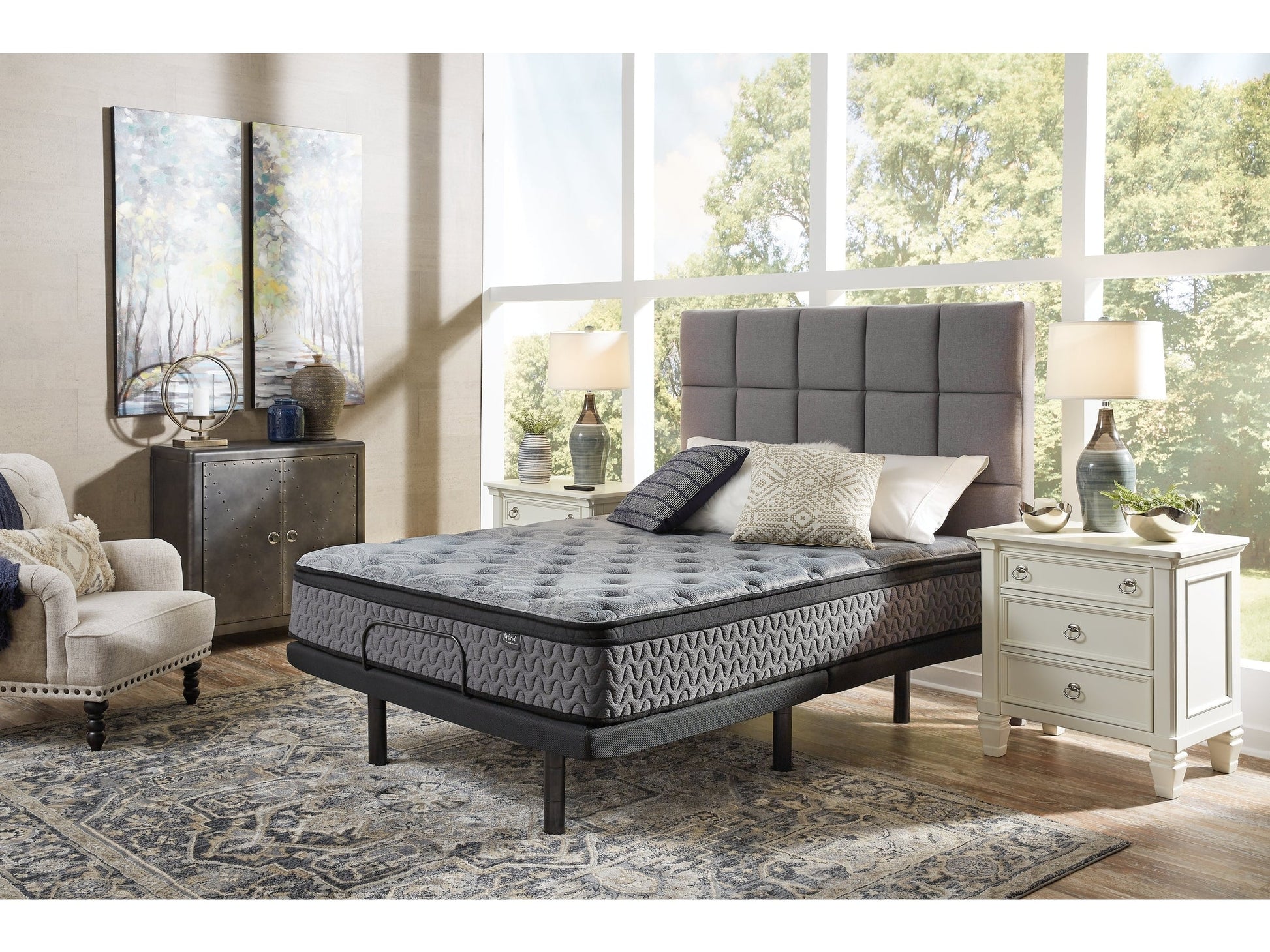 Augusta2 Gray Queen Firm Mattress- Viva Furn