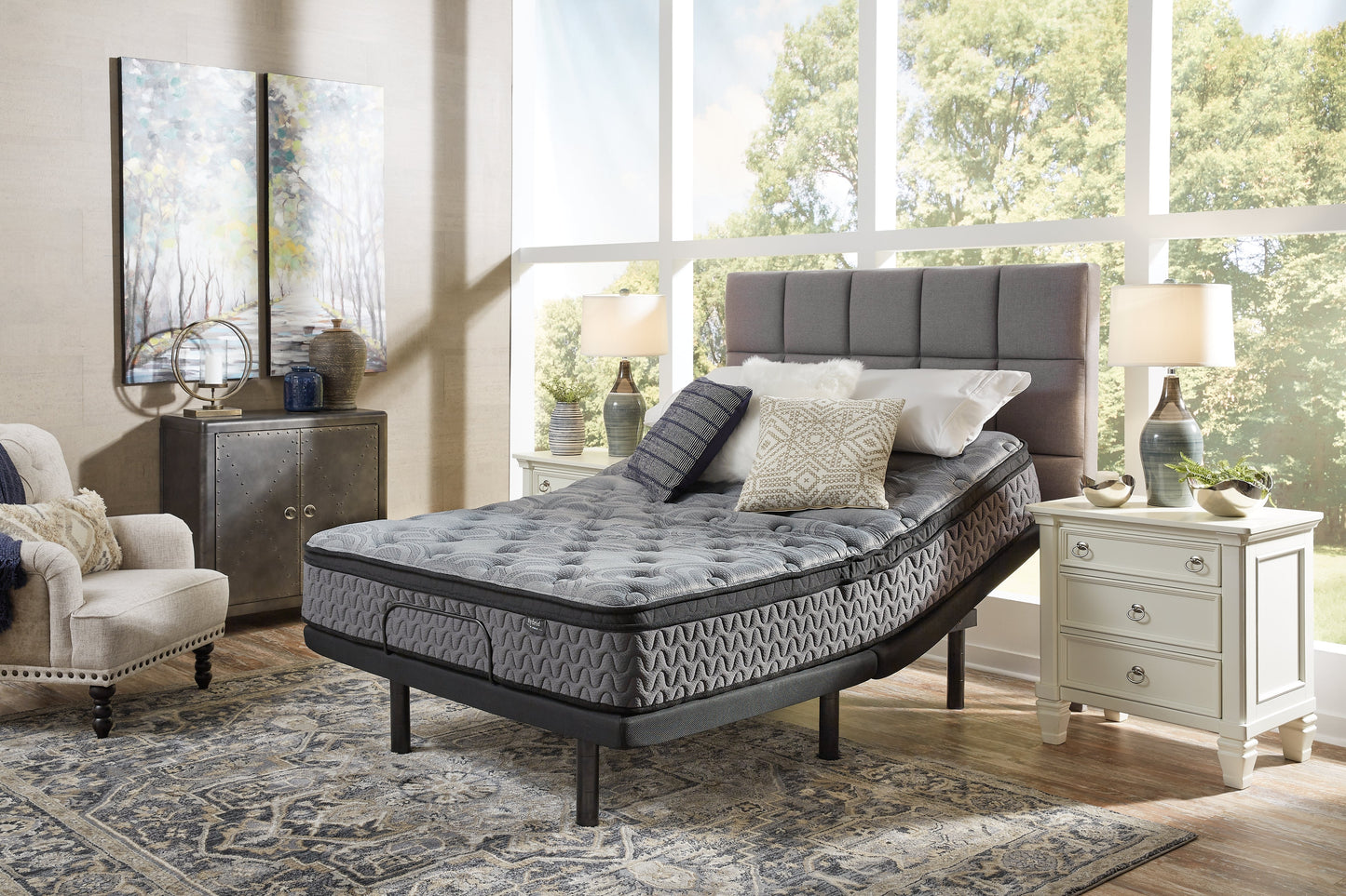 Augusta2 Gray Queen Firm Mattress- Viva Furn