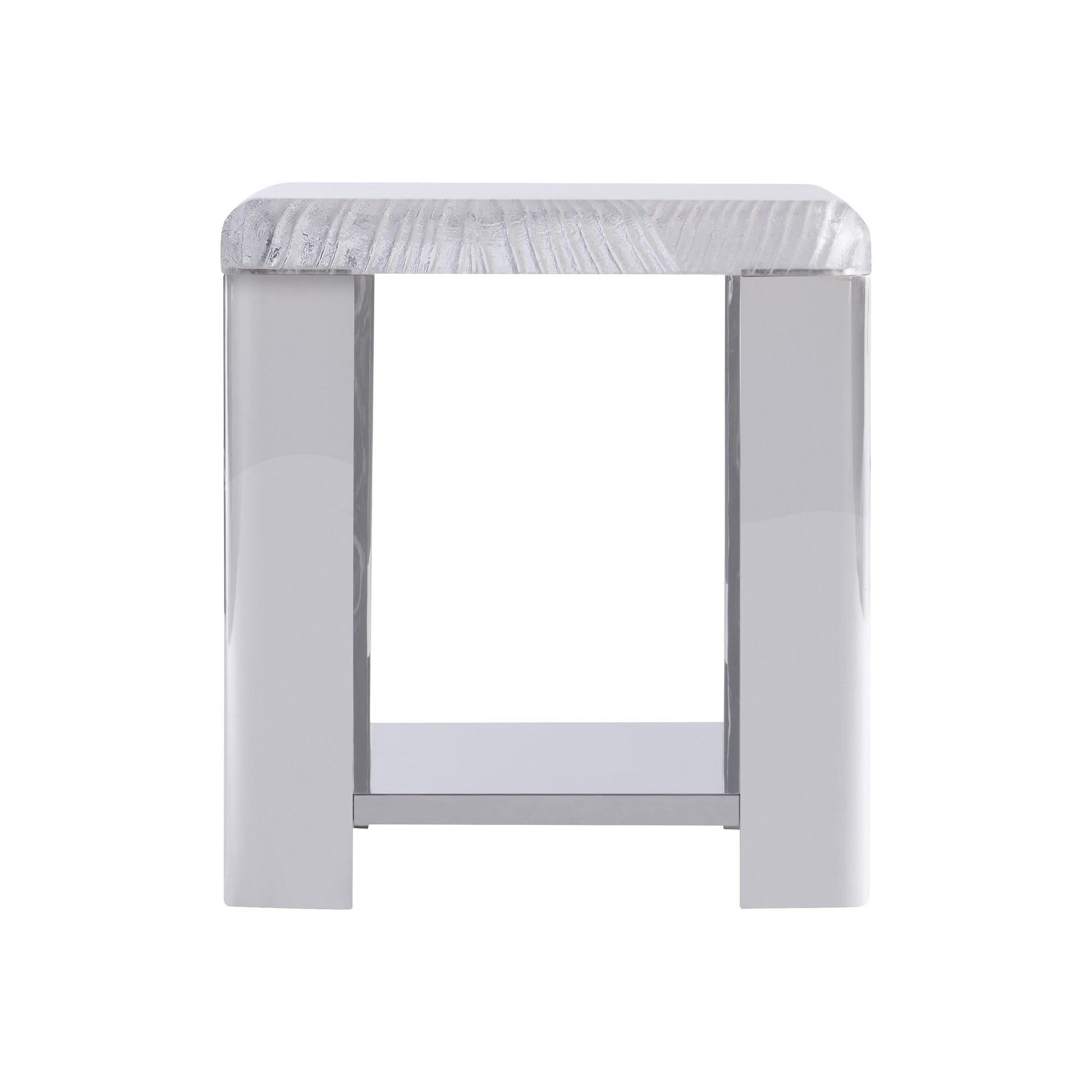 Aura Acrylic/Polished Stainless Steel Side Table - Ornate Home