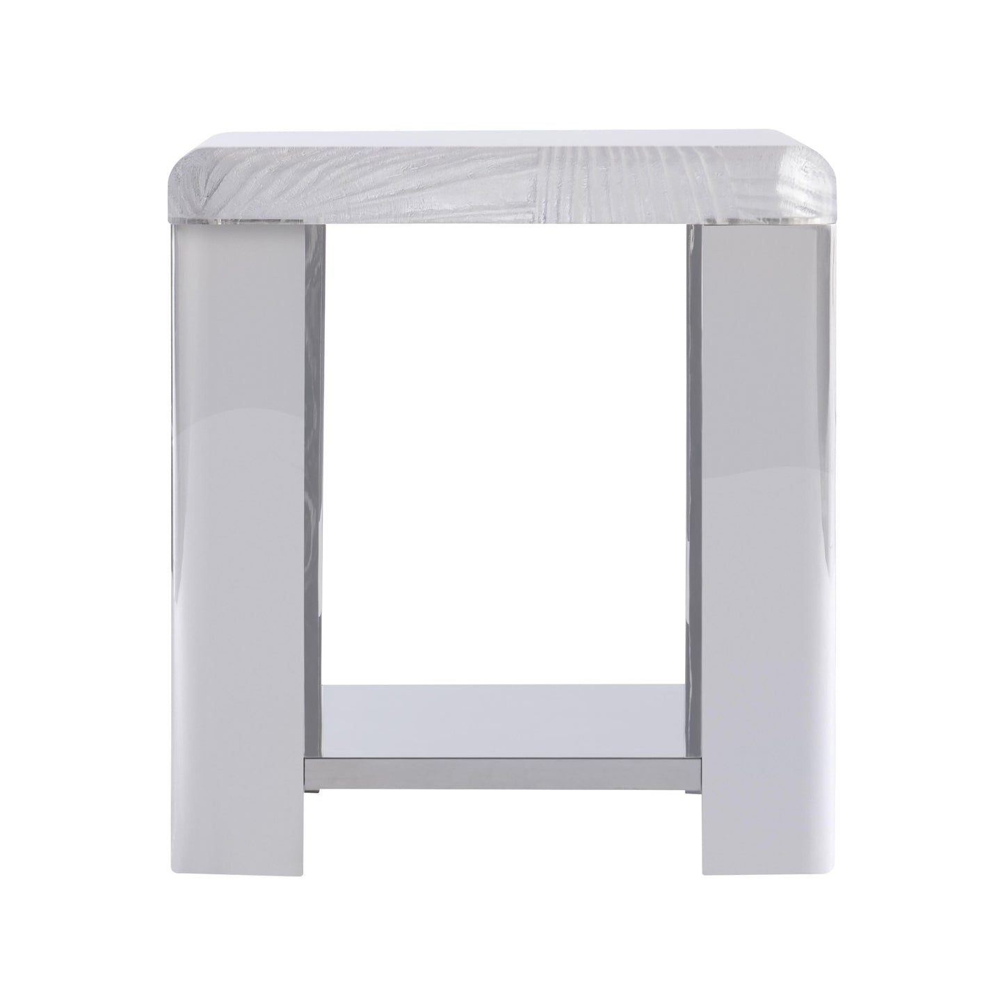Aura Acrylic/Polished Stainless Steel Side Table - Ornate Home