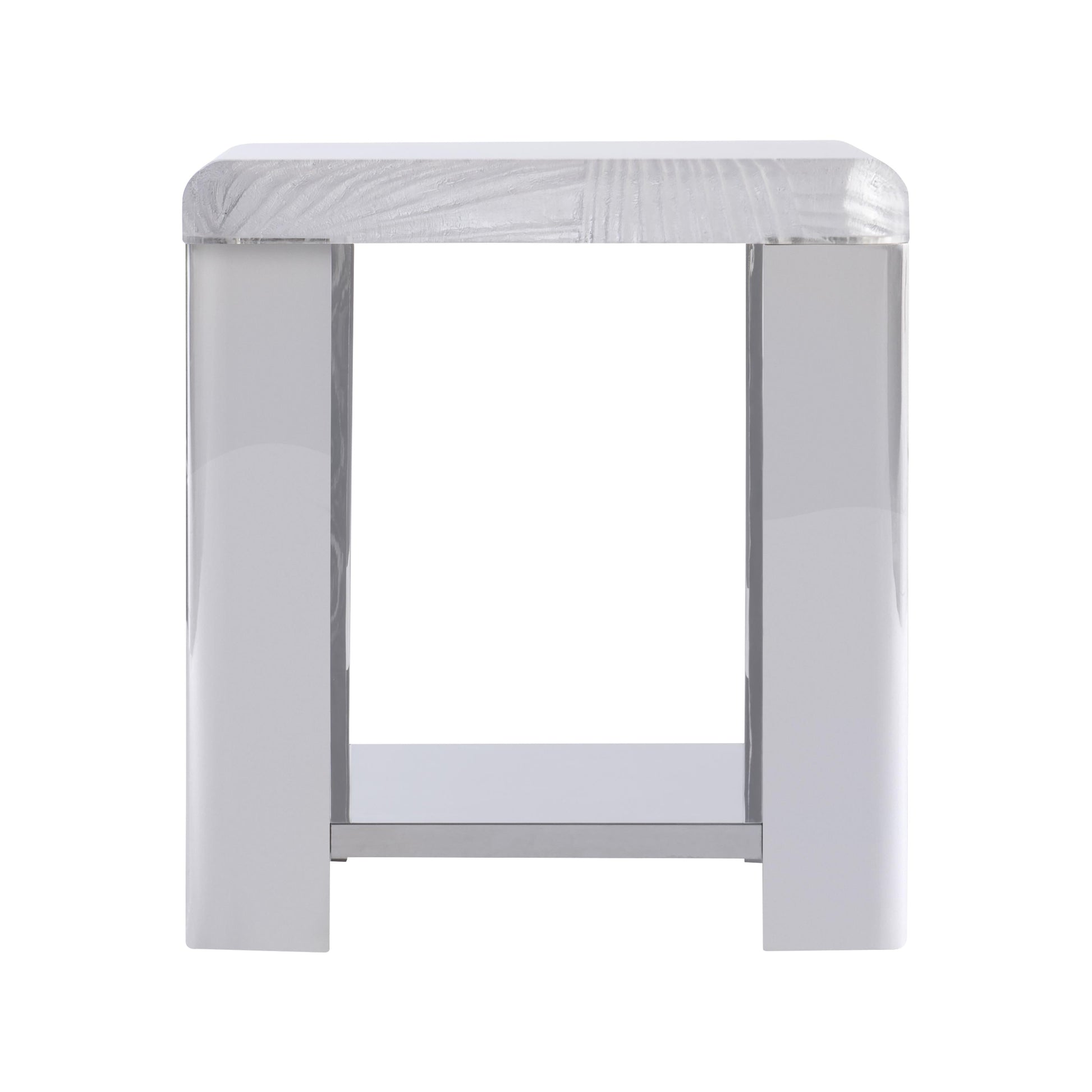 Aura Acrylic/Polished Stainless Steel Side Table - Ornate Home