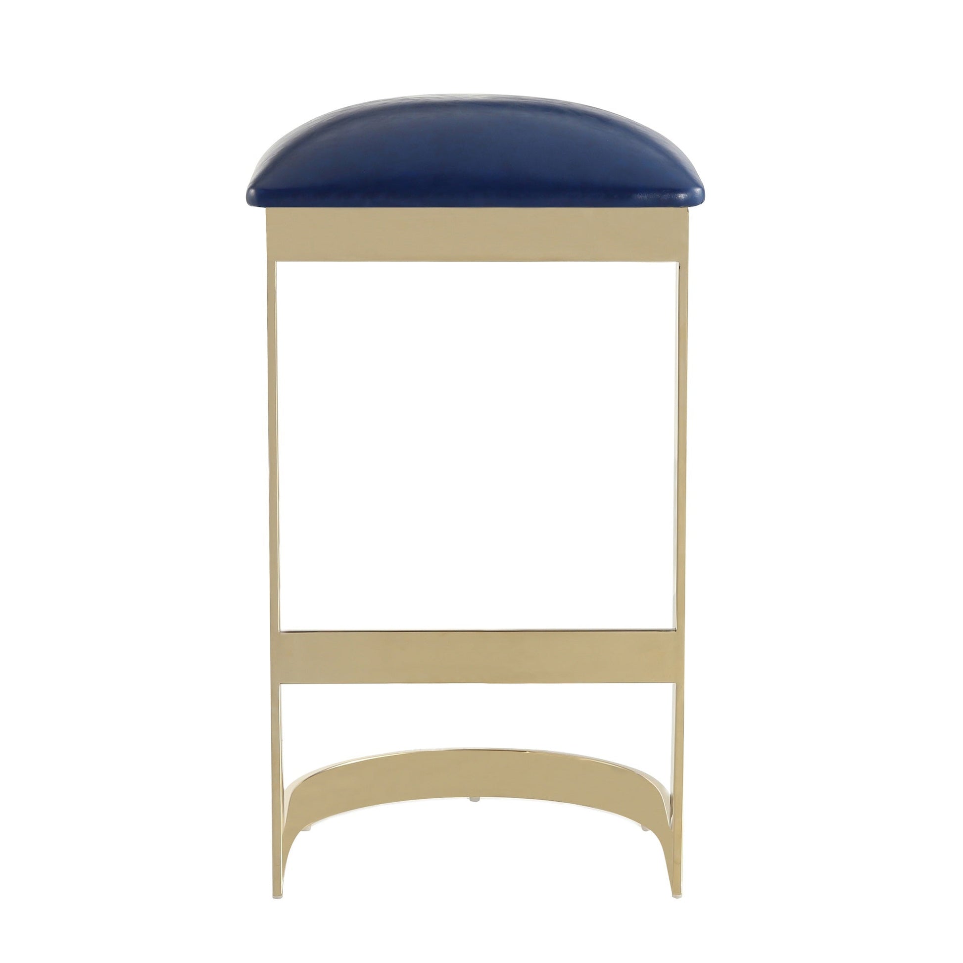 Aura Bar Stool in Blue and Polished Brass - Ornate Home