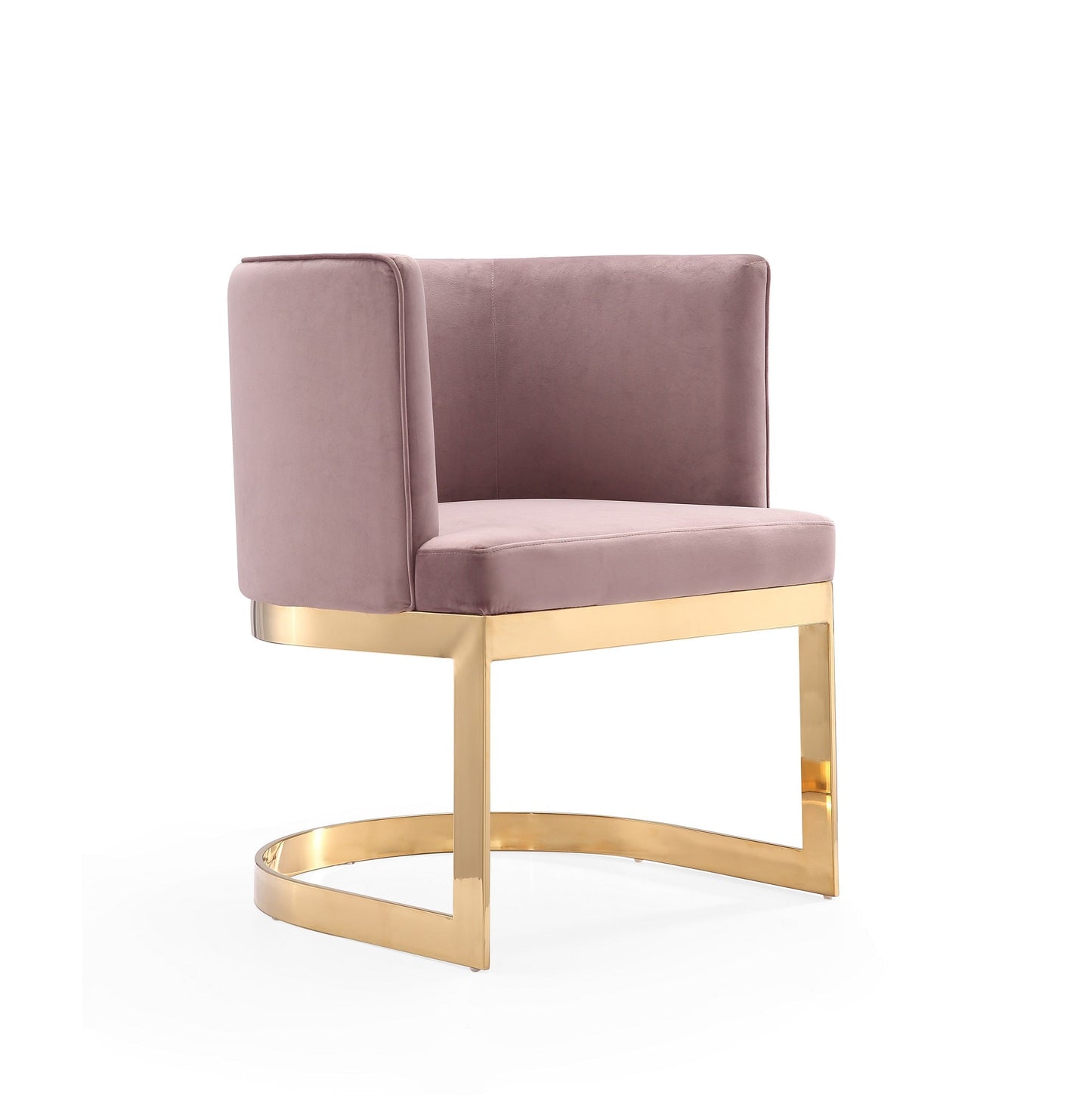 Aura Dining Chair in Blush and Polished Brass (set of 2) - Ornate Home