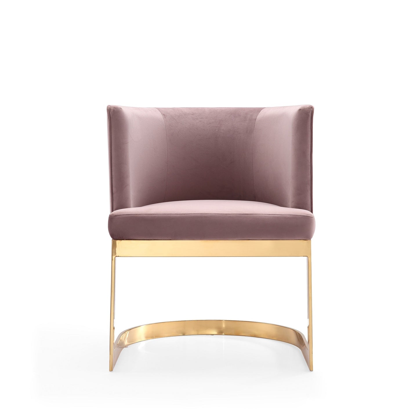Aura Dining Chair in Blush and Polished Brass (set of 2) - Ornate Home