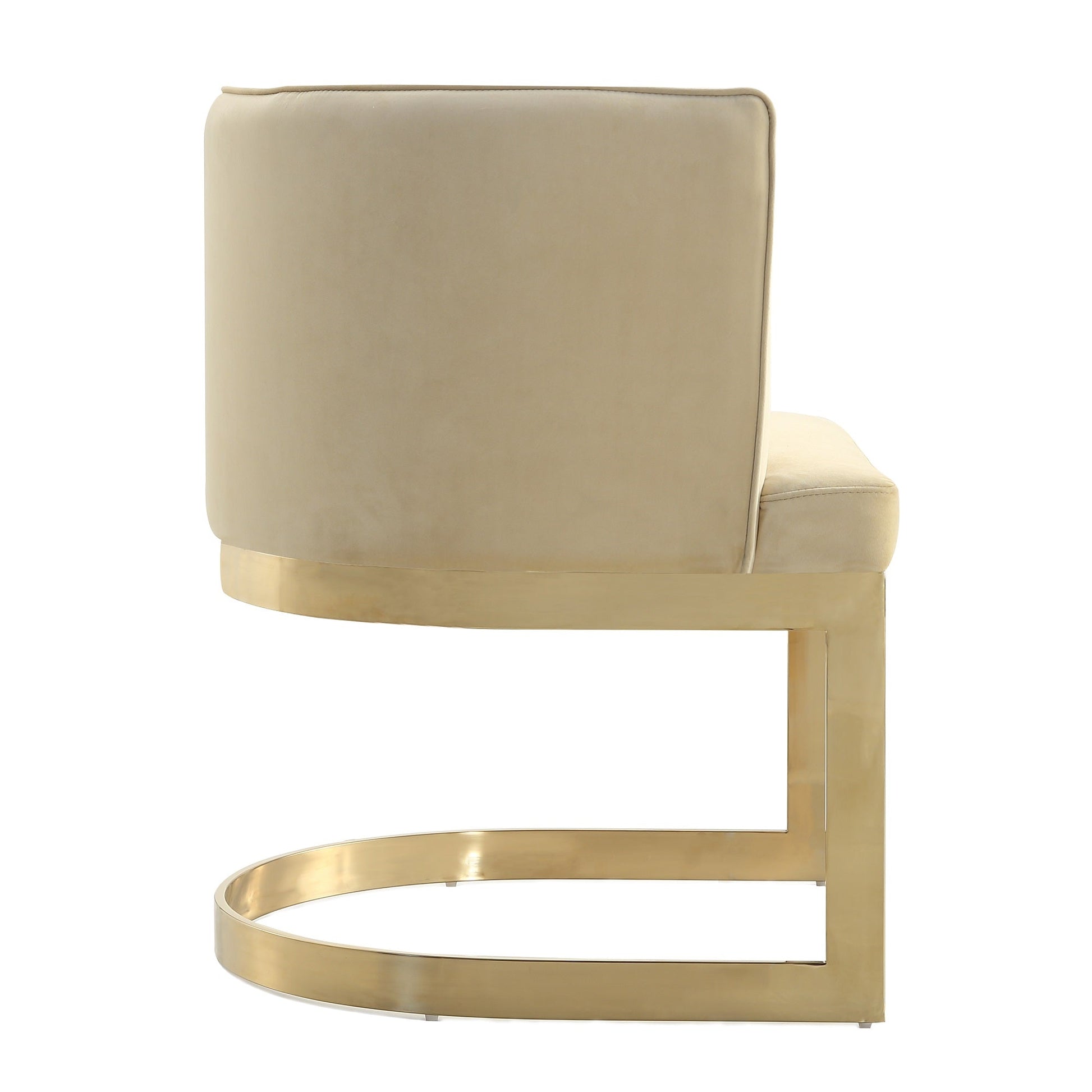 Aura Dining Chair in Sand and Polished Brass - Ornate Home