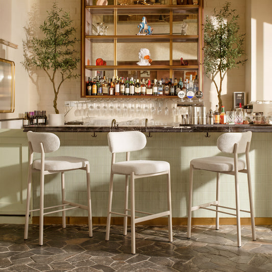 Aurea Light Gray Barstool (Set of 2) - Ornate Home