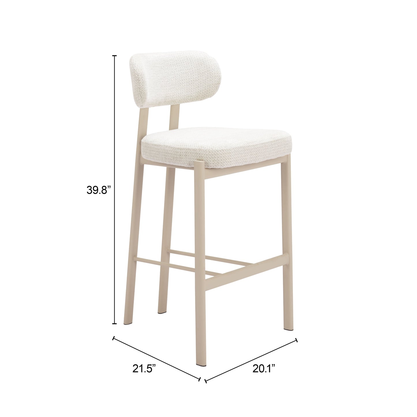 Aurea Light Gray Barstool (Set of 2) - Ornate Home