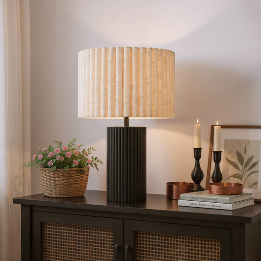 Aurora Beige & Black Table Lamp - Ornate Home