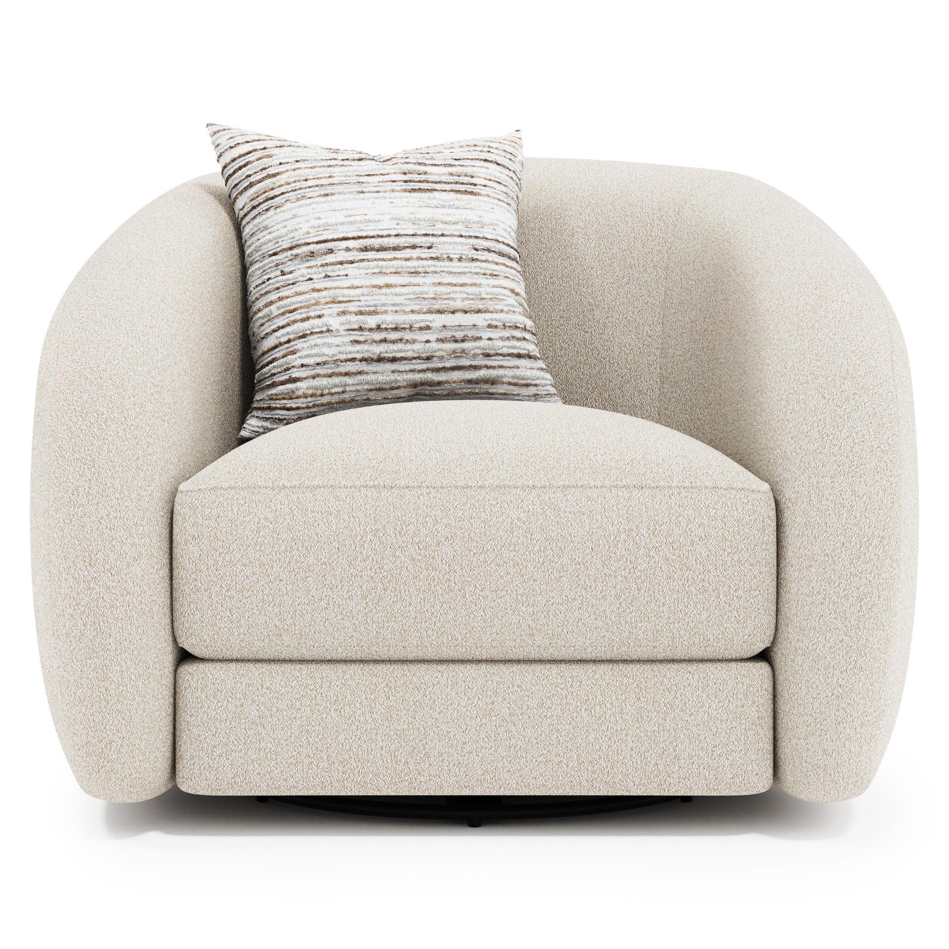 Austen Beige/Tan Fabric Swivel Chair - Ornate Home