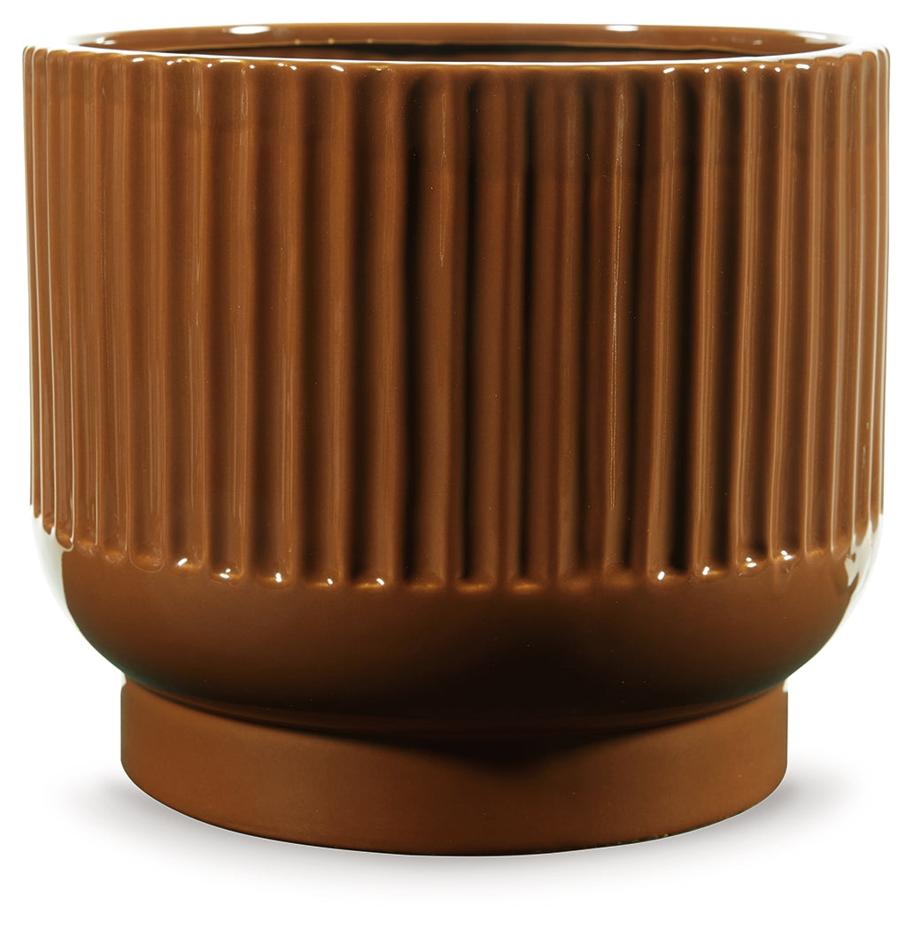 Avalyah Burnt Umber Short Vase- Viva Furn