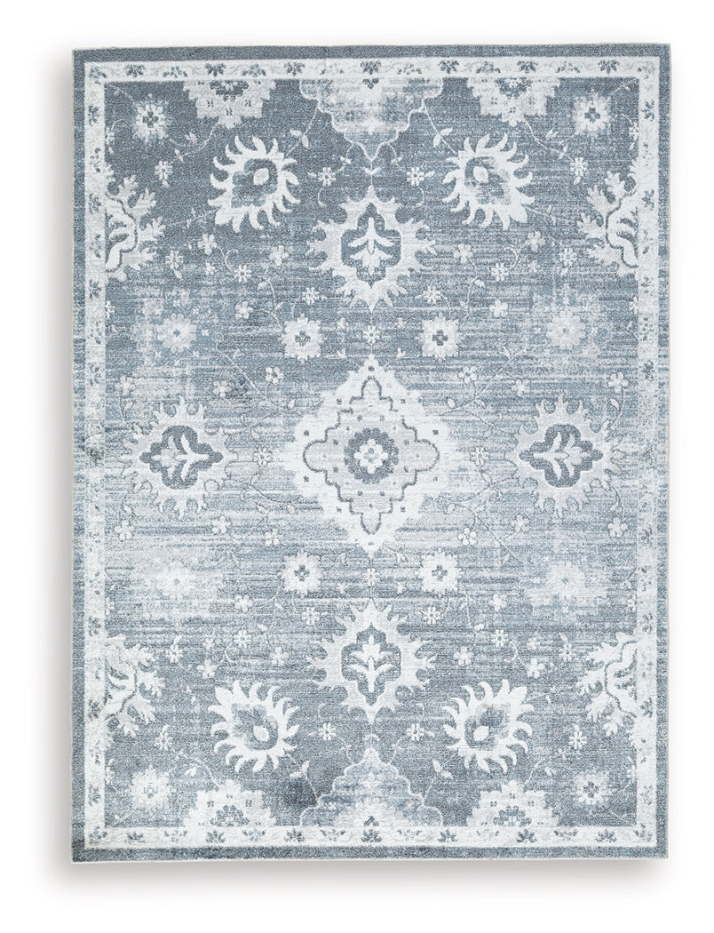 Avanworths Blue/Gray/Ivory Washable Large Rug- Viva Furn