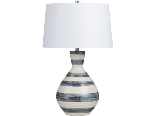 Avent Cream/Blue Table Lamp - Ornate Home