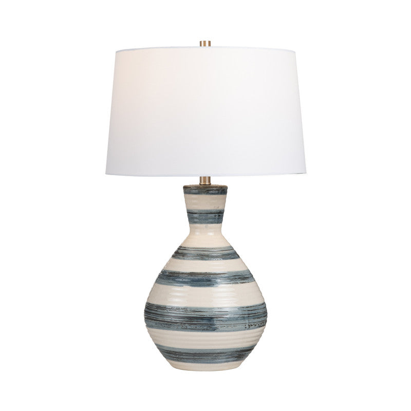 Avent Cream/Blue Table Lamp - Ornate Home