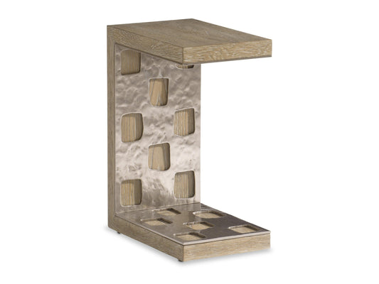 Aventura Frosted Nickel/Marcona Accent Table - Ornate Home