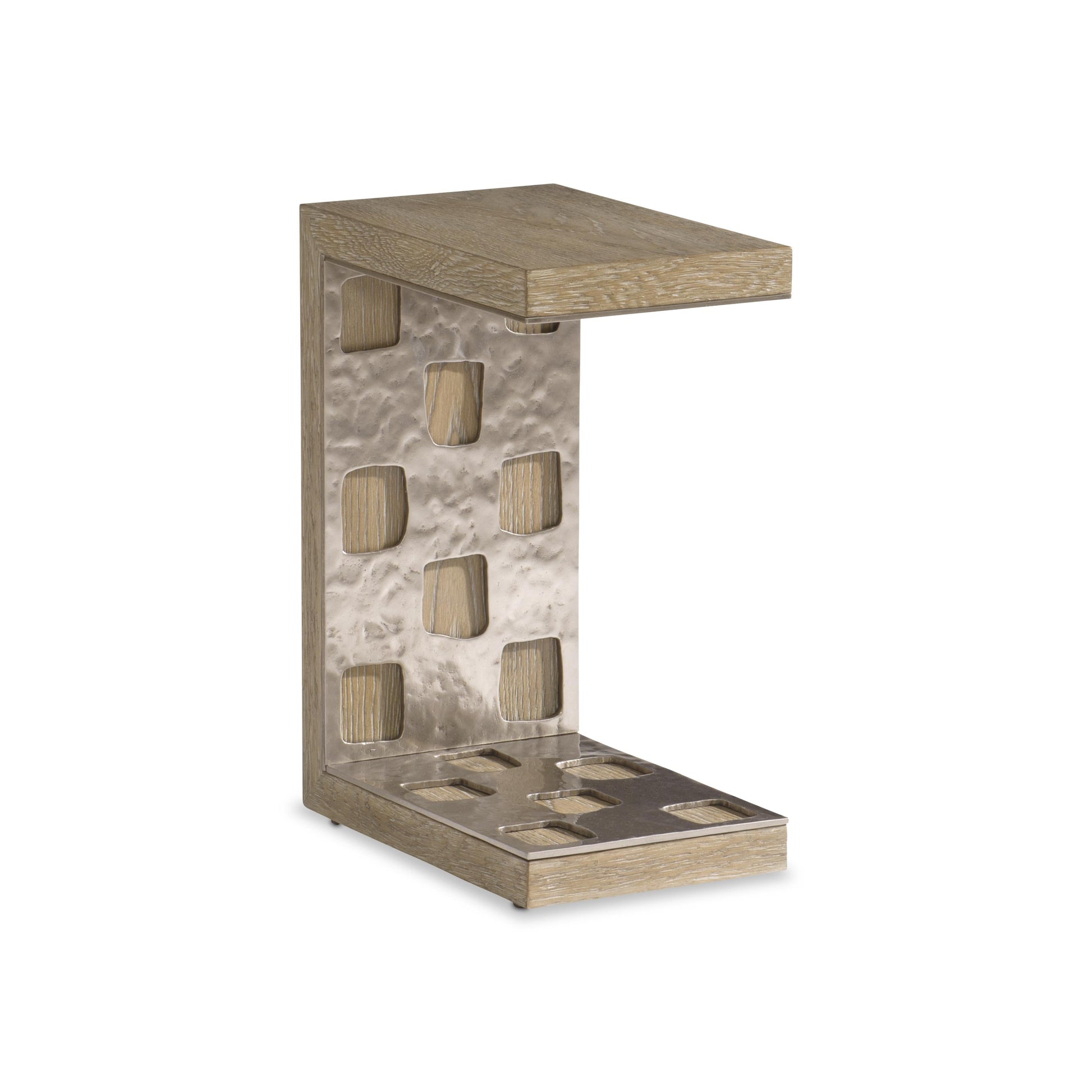 Aventura Frosted Nickel/Marcona Accent Table - Ornate Home