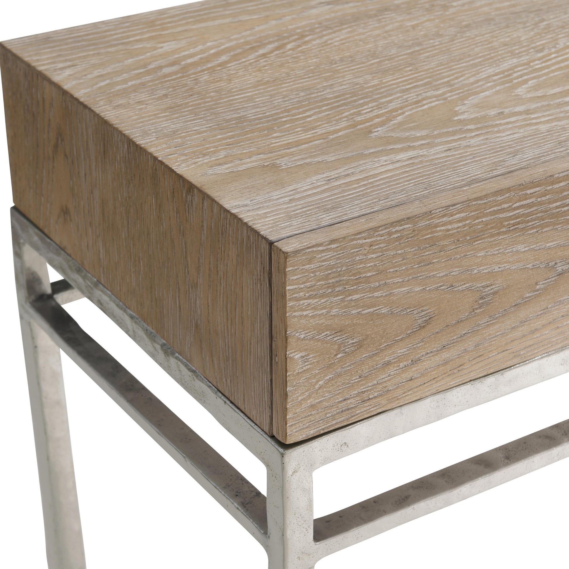 Aventura Frosted Nickel/Marcona Nightstand - Ornate Home