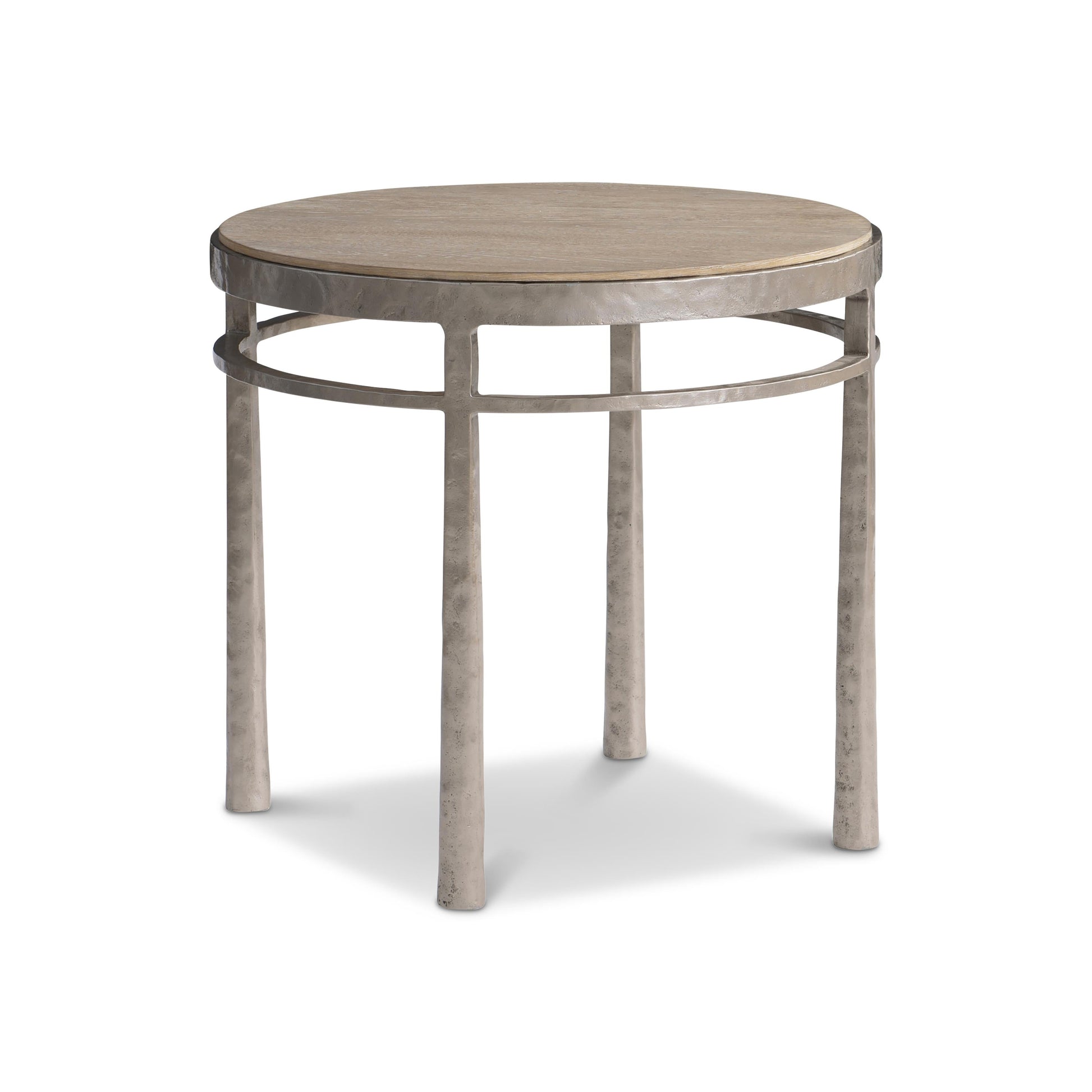 Aventura Frosted Nickel/Marcona Side Table - Ornate Home