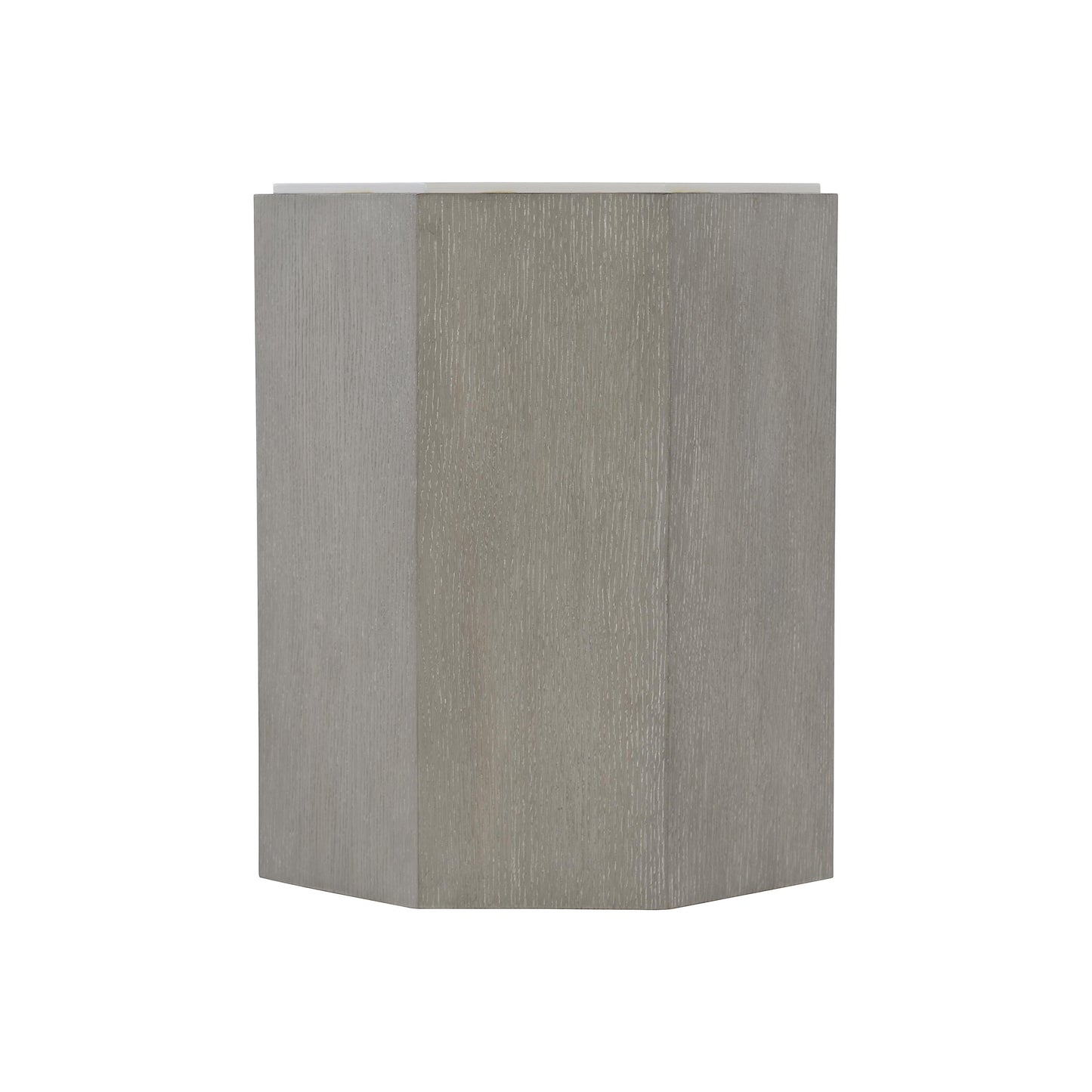 Avenue Lacquered White/Cerused Greige Side Table - Ornate Home