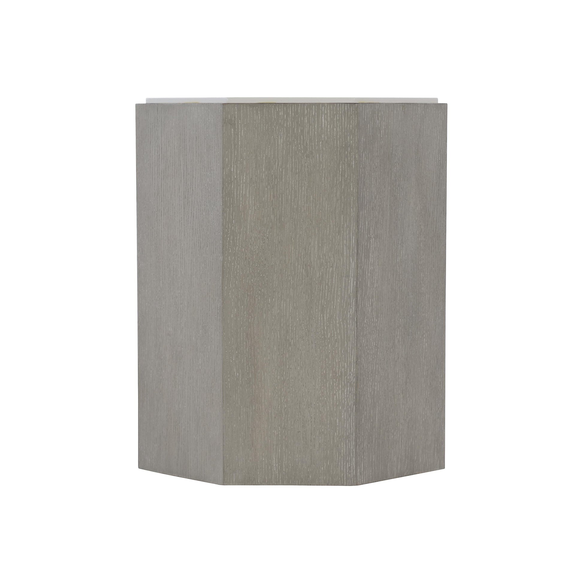 Avenue Lacquered White/Cerused Greige Side Table - Ornate Home