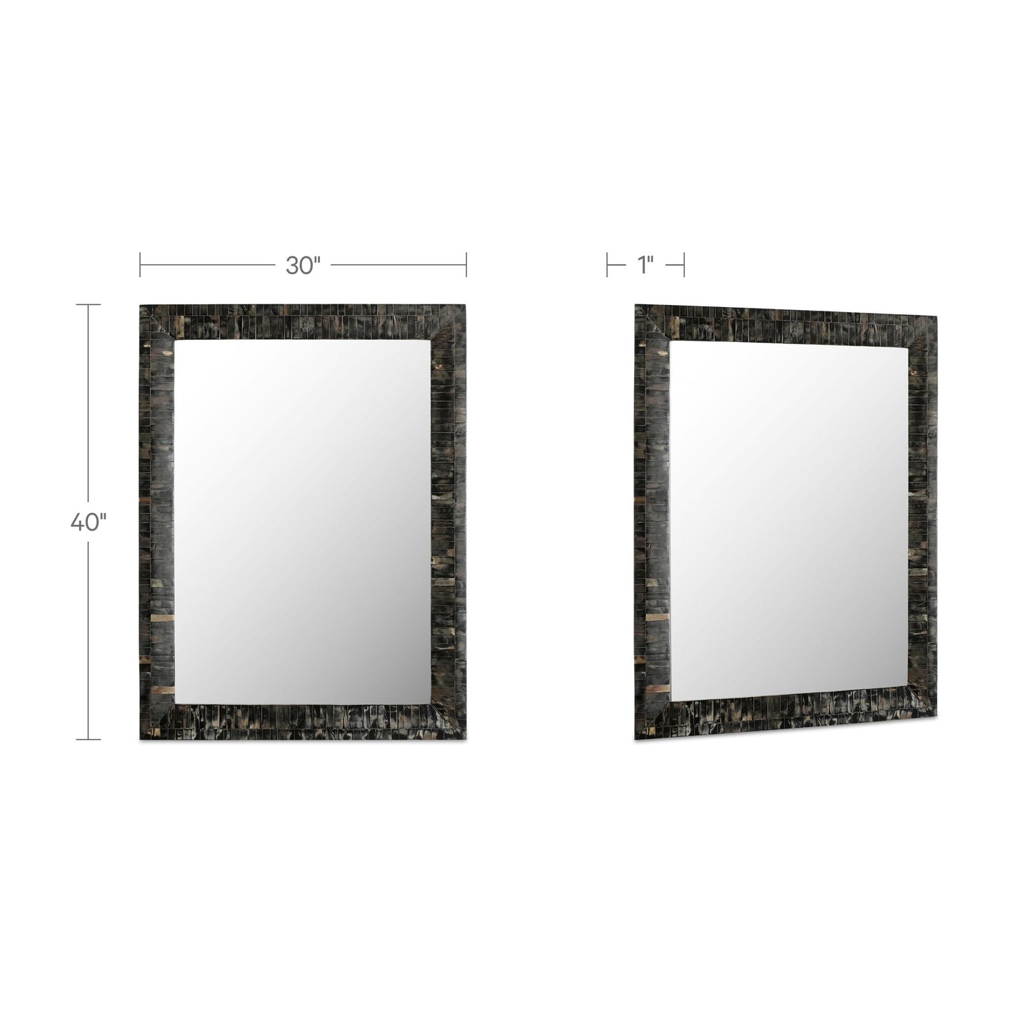 Avis Black Horn Inlay Mirror - Ornate Home