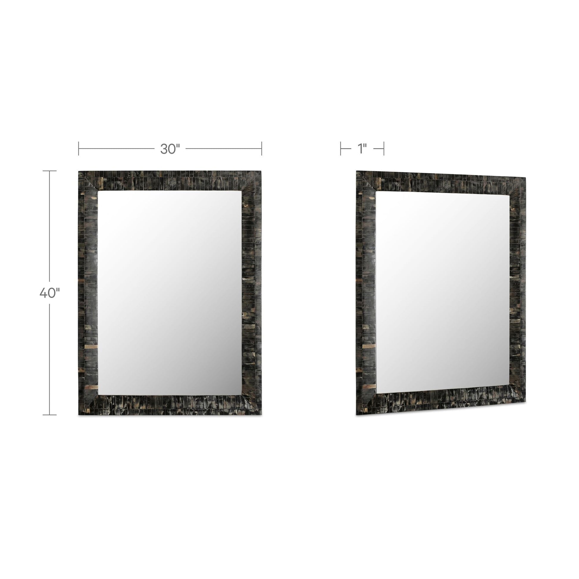 Avis Black Horn Inlay Mirror - Ornate Home