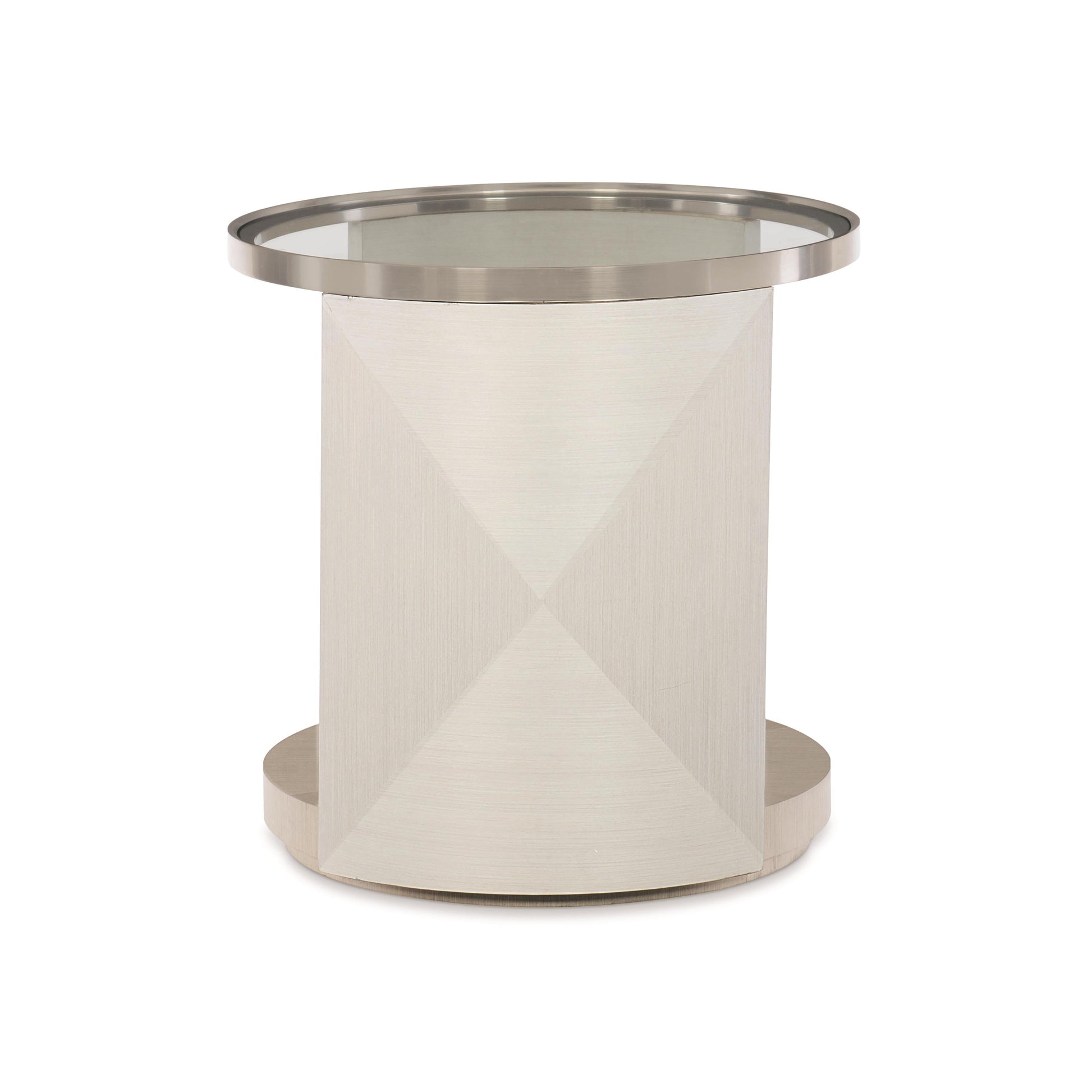 Axiom Brushed Silver/Linear Grey/Linear White Side Table - Ornate Home