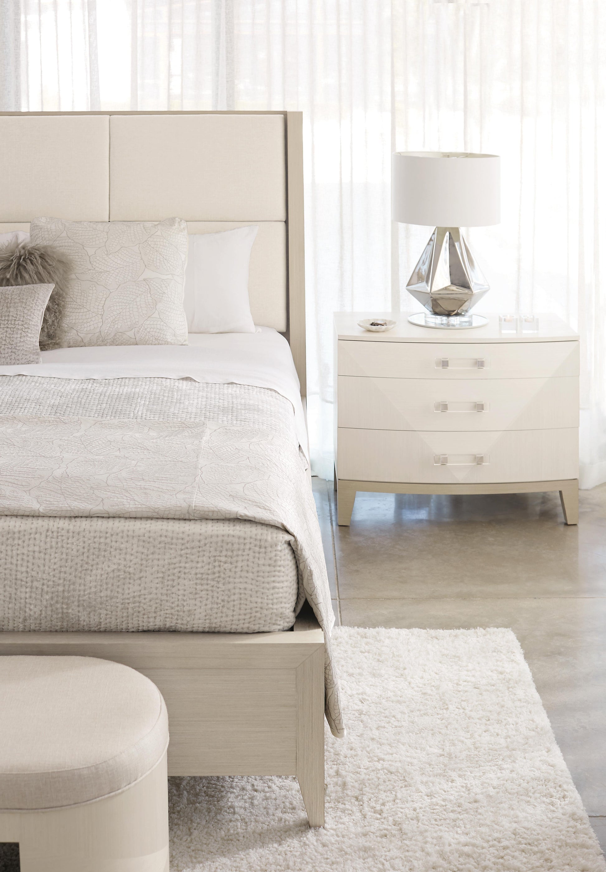 Axiom Linear Grey/Linear White Nightstand (34" W) - Ornate Home