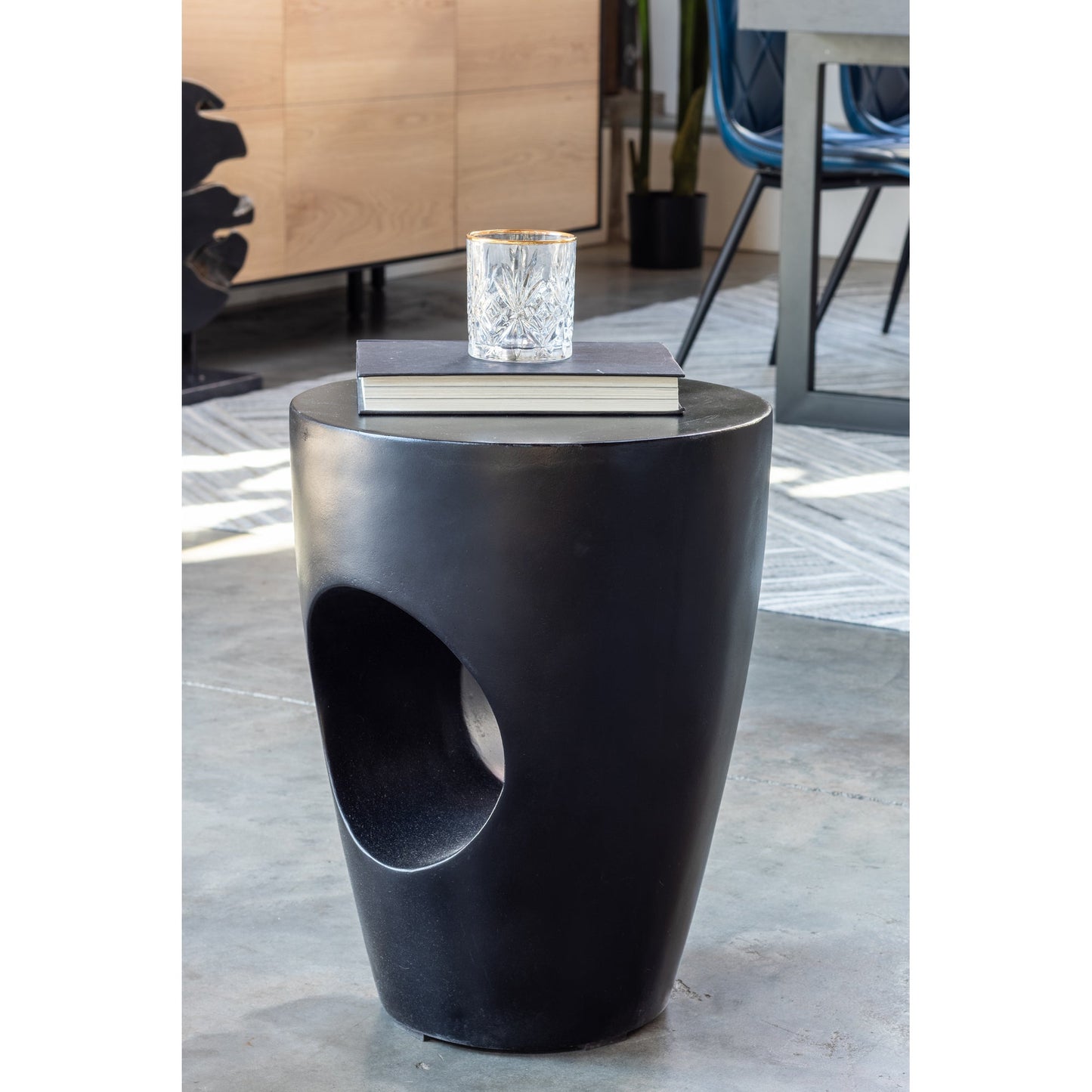 Aylard Black Outdoor Stool - Ornate Home