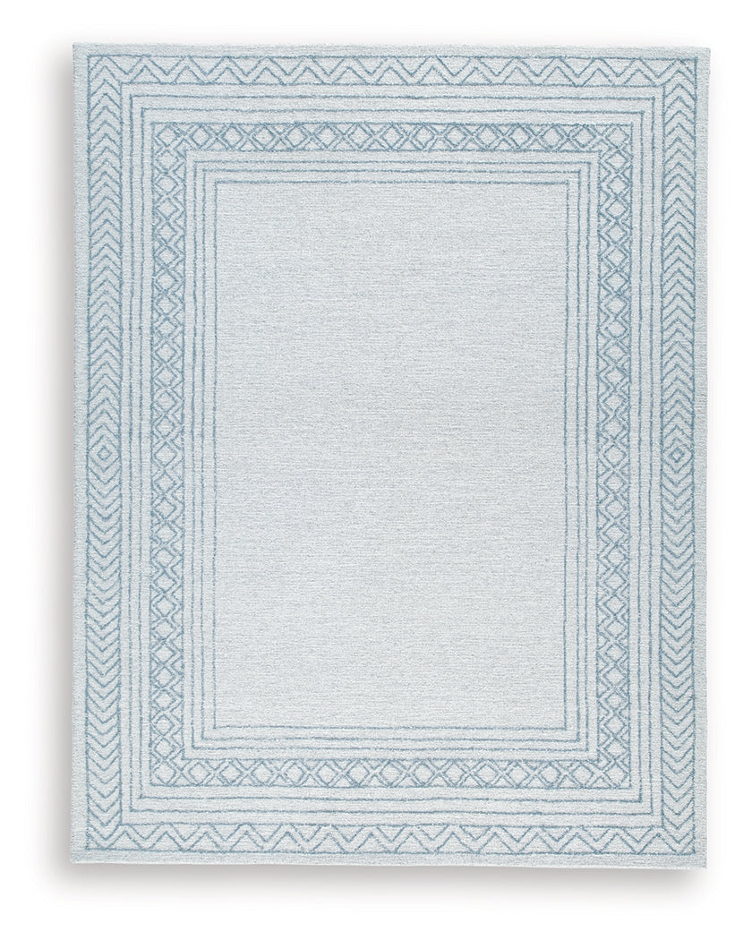Azelhurst Blue/Ivory/Gray Large Rug- Viva Furn