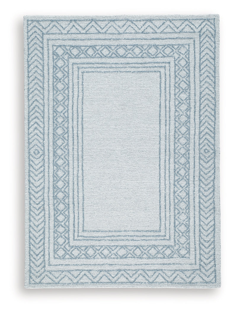 Azelhurst Blue/Ivory/Gray Medium Rug- Viva Furn