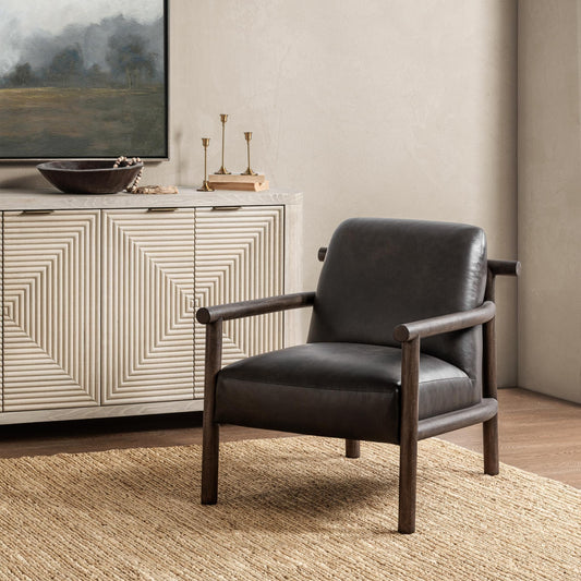 Azoria Dark Roast Accent Chair - Ornate Home