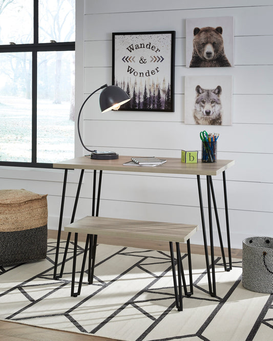 Blariden Brown/Black Desk w/ Bench