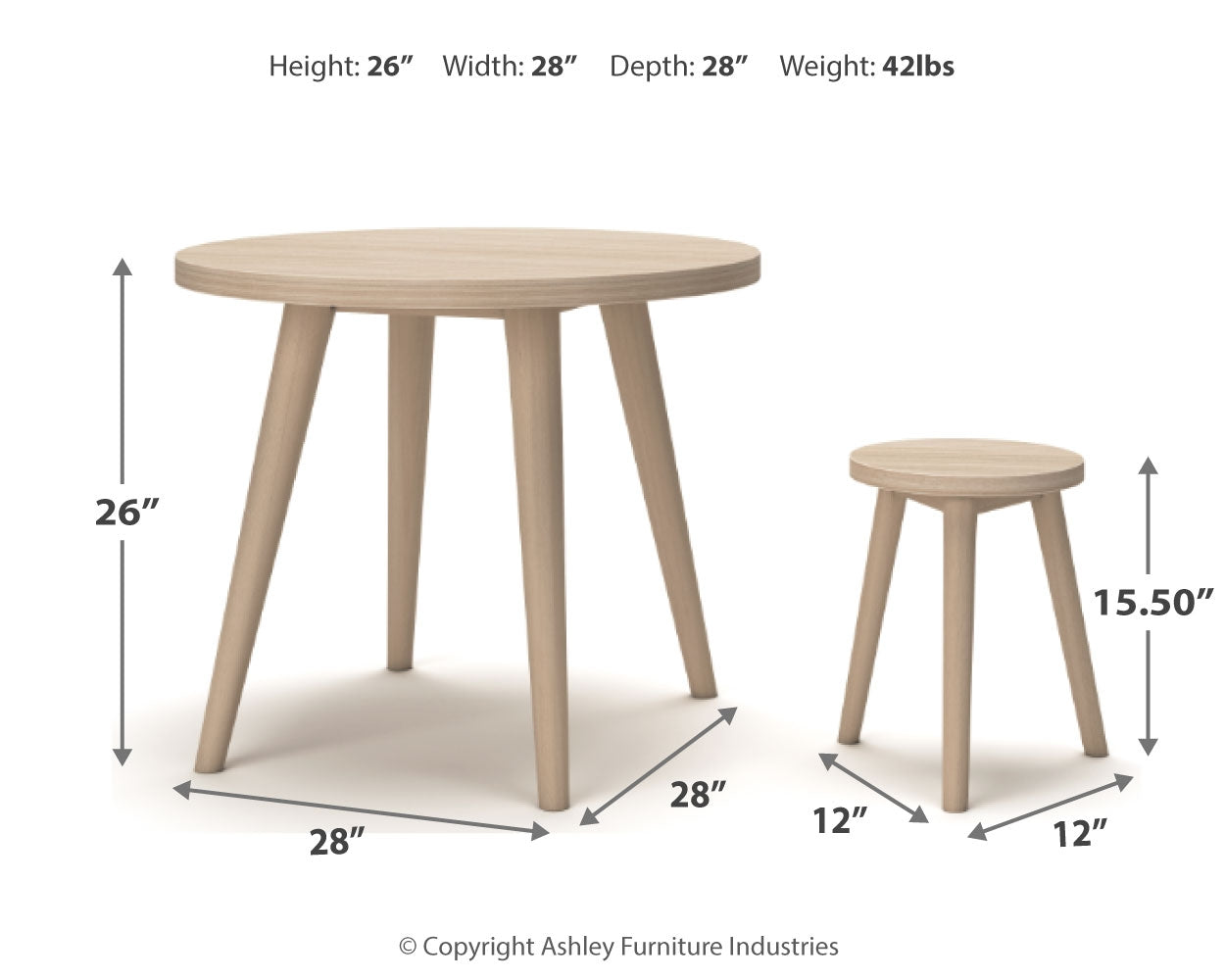 Blariden Natural Table and Chairs (Set of 5)