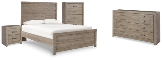 Culverbach Gray Full Panel Bedroom Set with Dresser, Chest and Nightstand