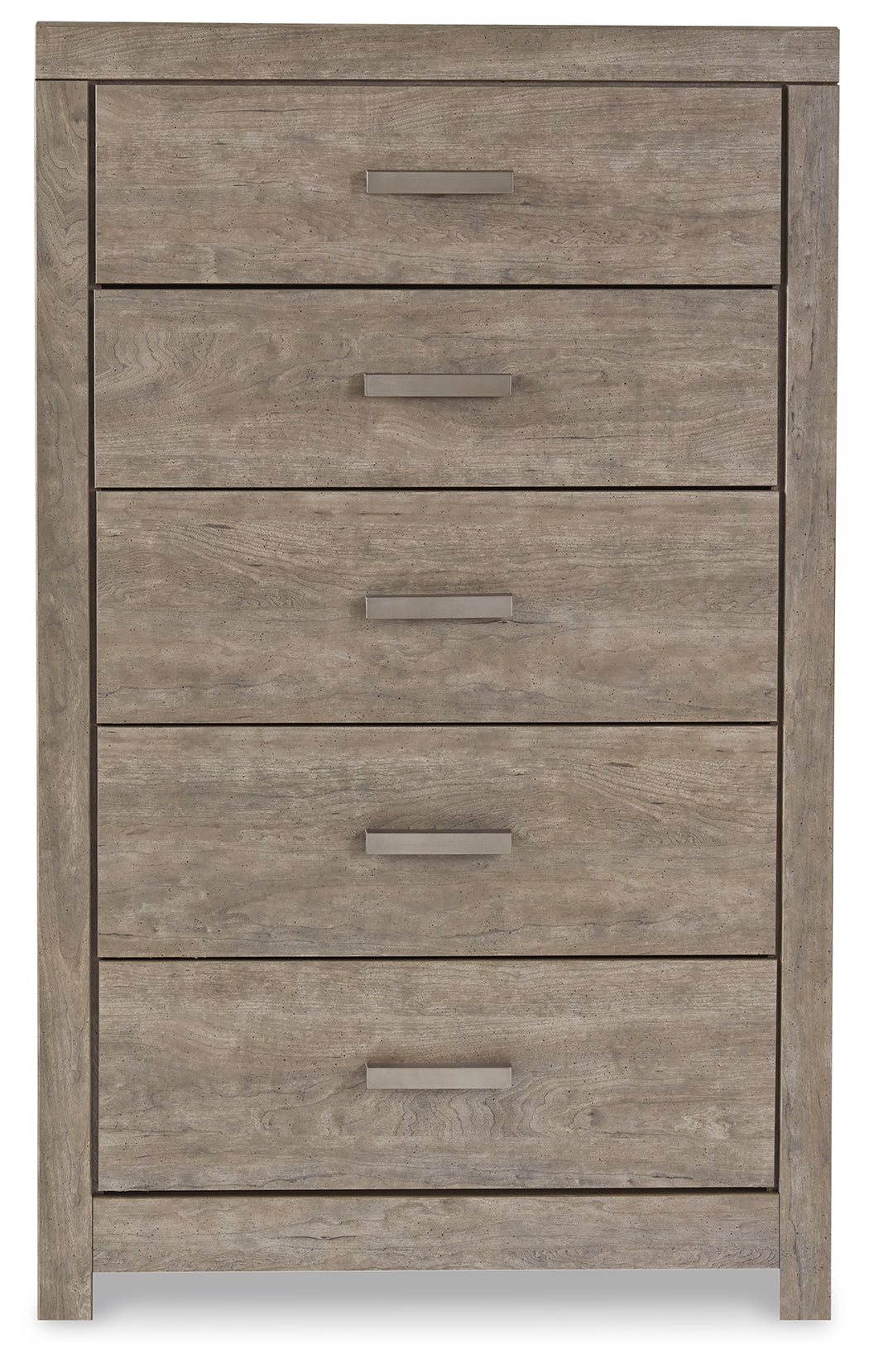 Culverbach Gray Queen Panel Bedroom Set with Dresser and Mirror, Chest and 2 Nightstands