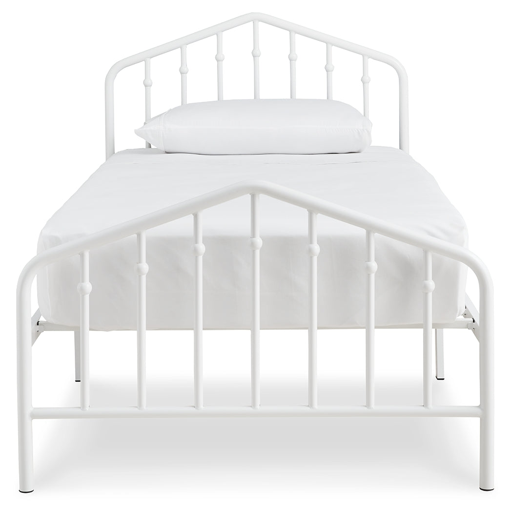 Trentlore White Twin Metal Bed