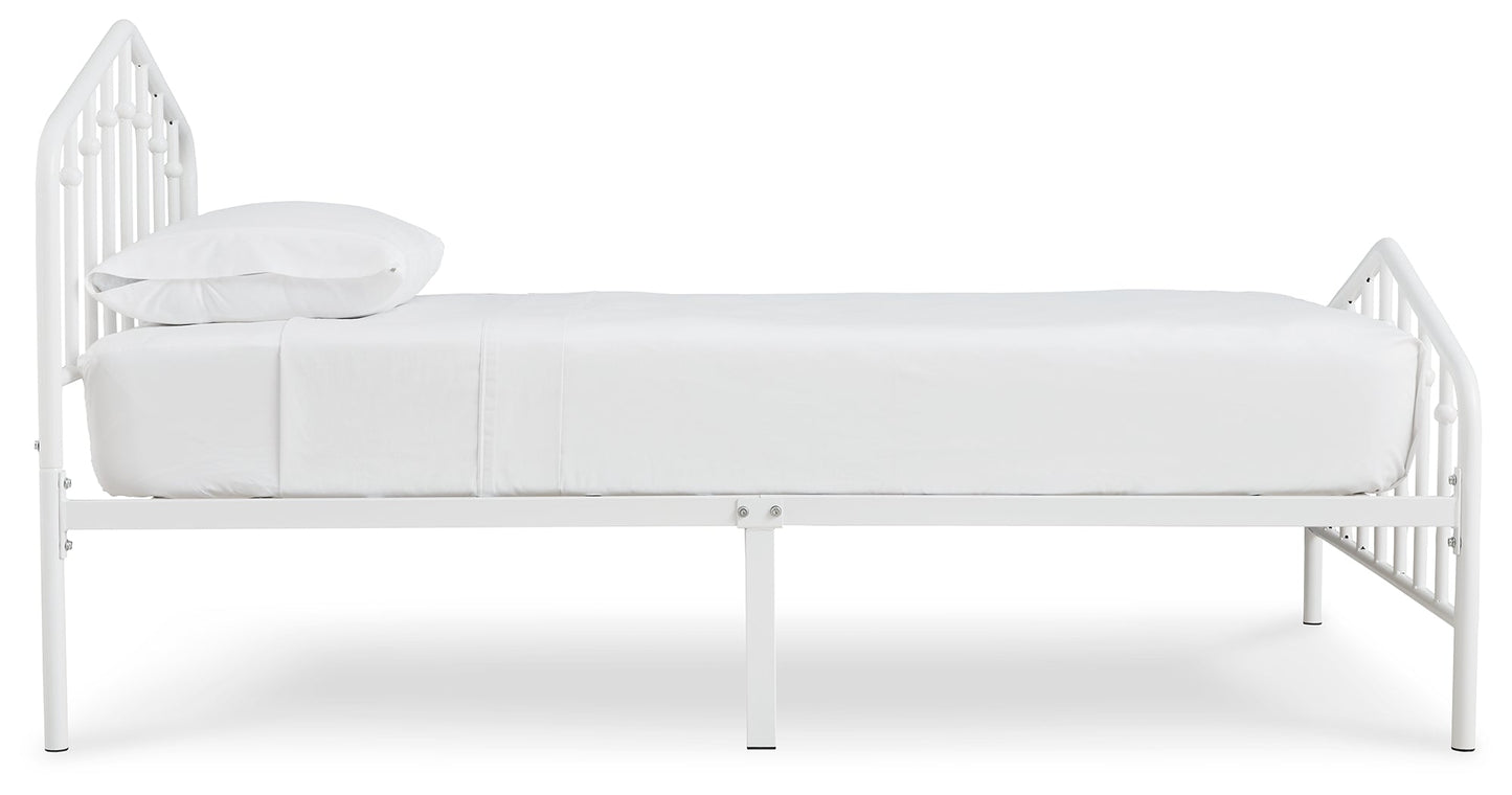 Trentlore White Twin Metal Bed