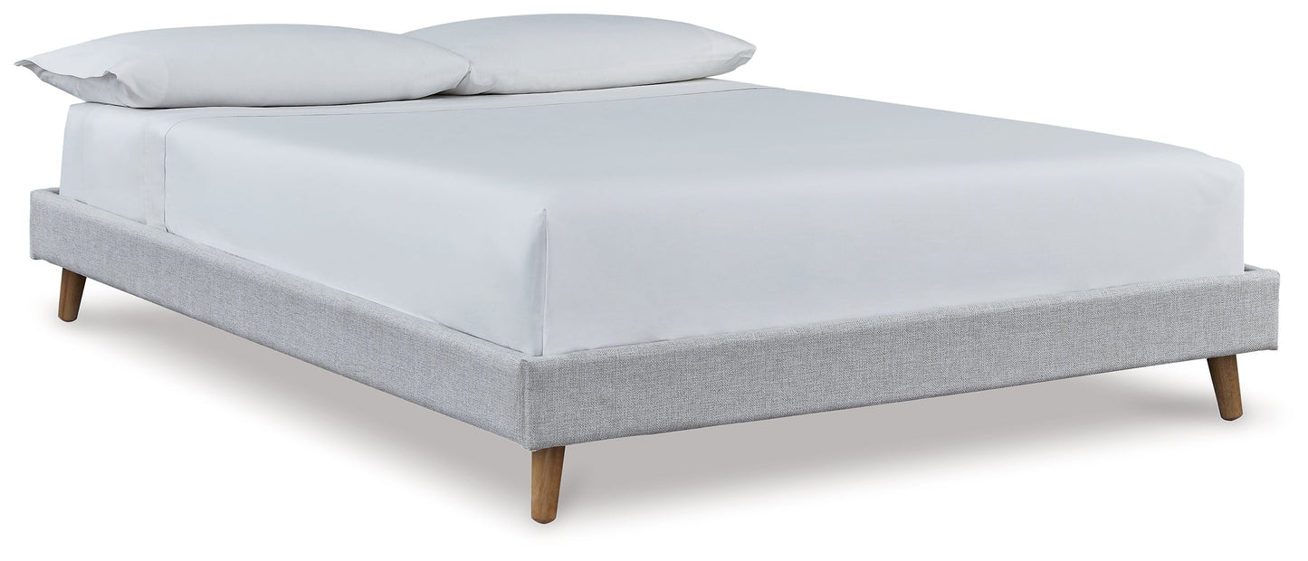 Tannally Beige Full Upholstered Platform Bed