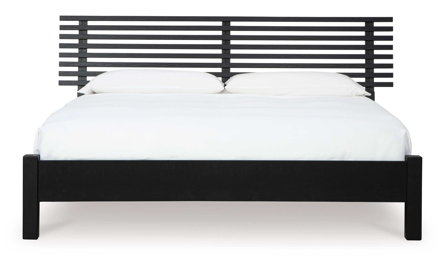 Danziar Black King Slat Panel Bed