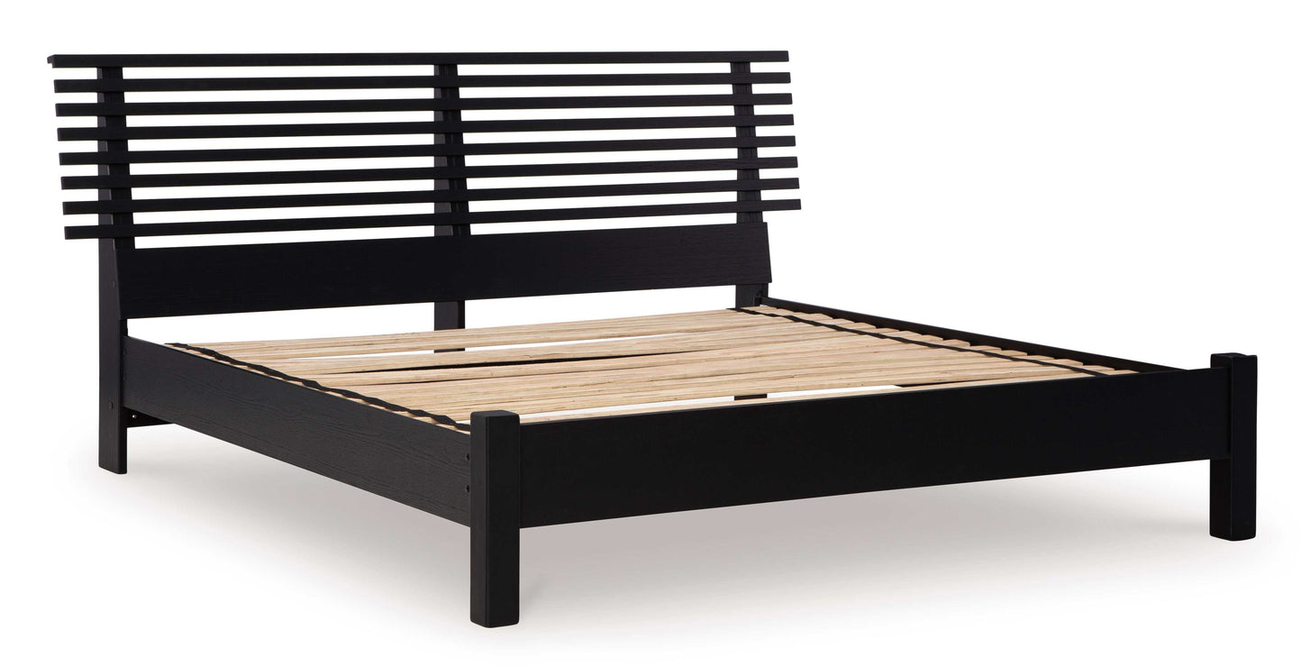 Danziar Black King Slat Panel Bed