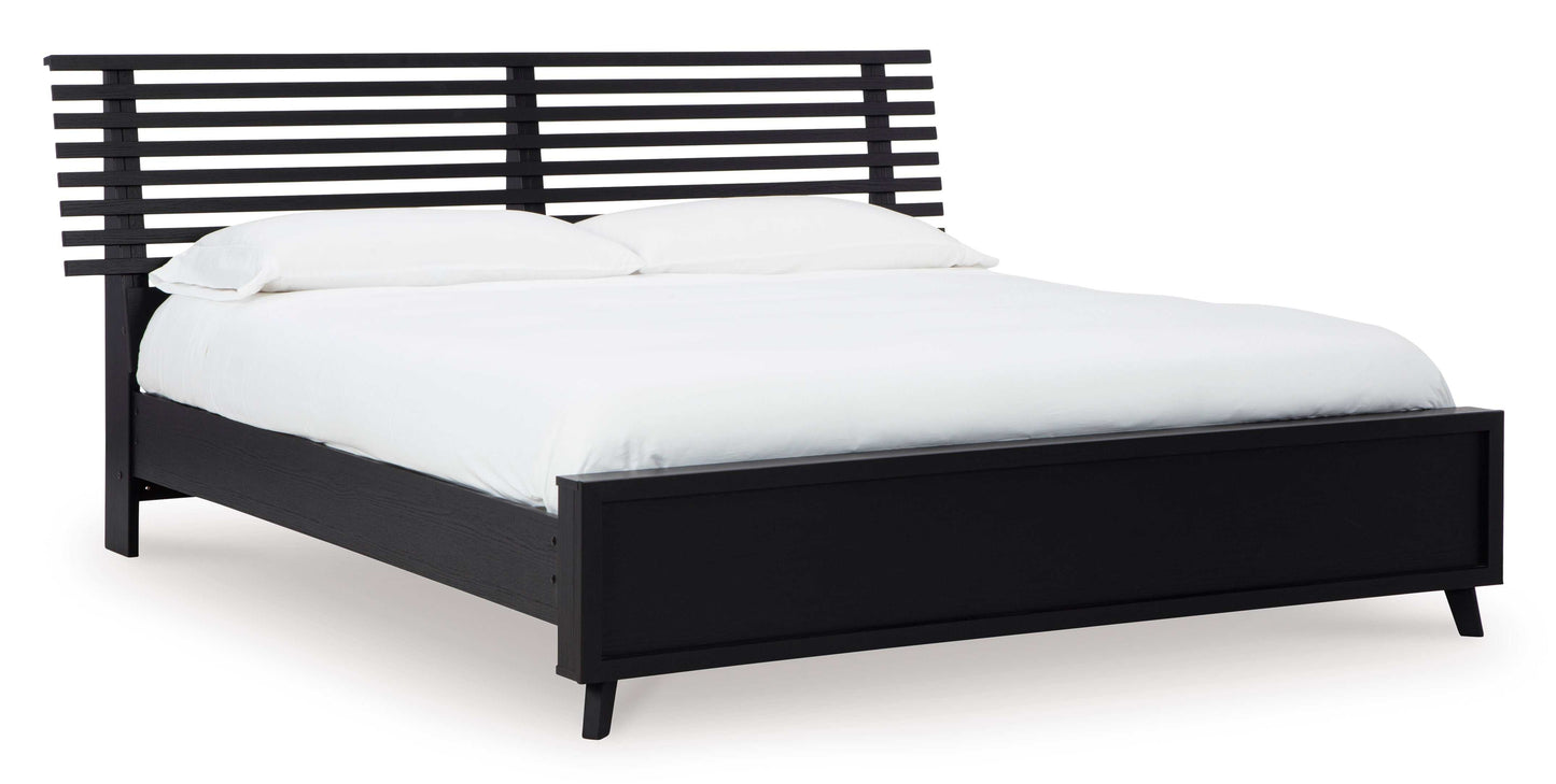 Danziar Black King Slat Panel Bed