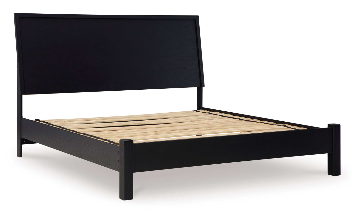 Danziar Black King Panel Bed